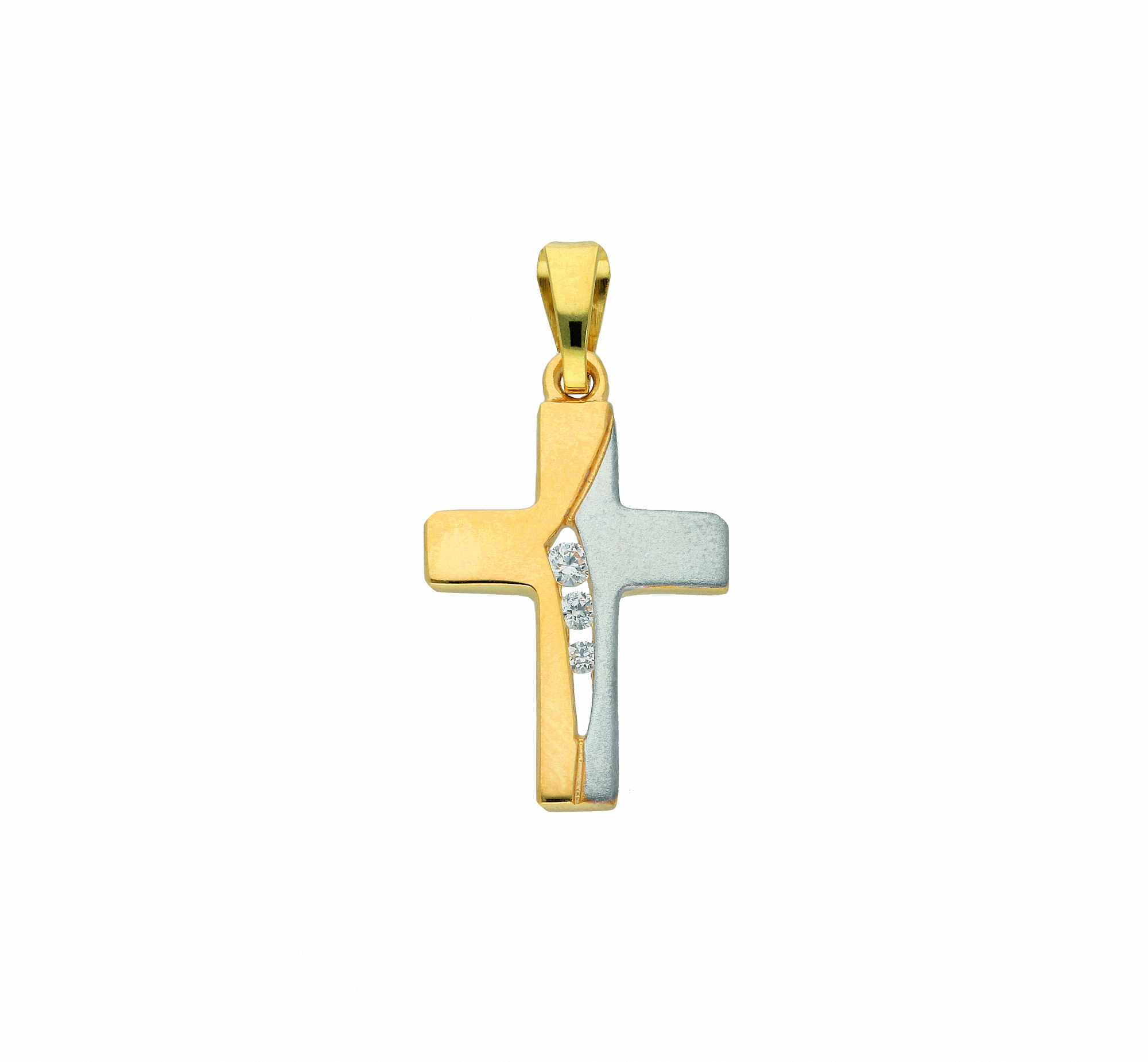 Adelia´s Kette ohne Anhänger | mit Kreuz BAUR Set Zirkonia«, Gold »585 Halskette - mit Anhänger Schmuckset