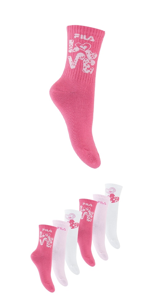 Fila Socken 6 Paar, mit breitem Rippenbündchen, Cotton-Mix, Love-Design günstig online kaufen