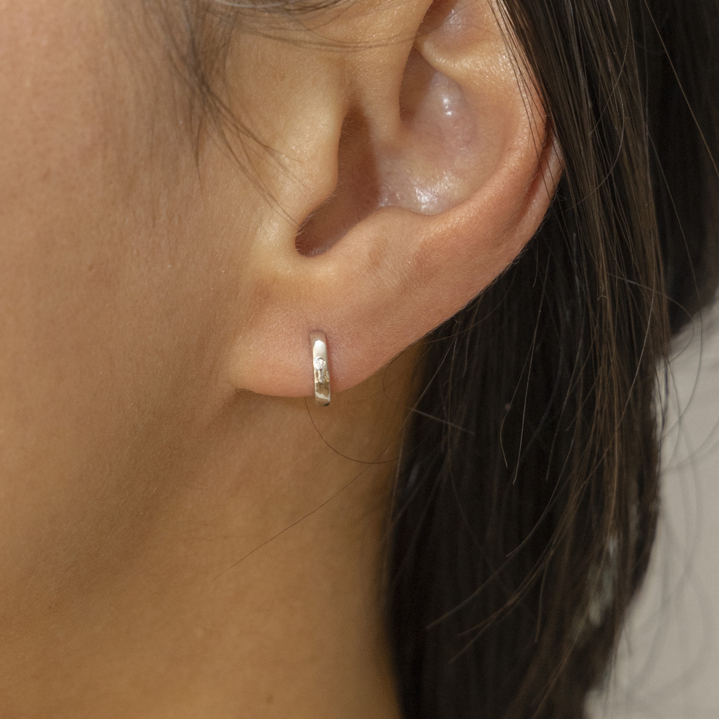 CAÏ Paar Creolen »925 Silber rhodiniert Zirkonia«