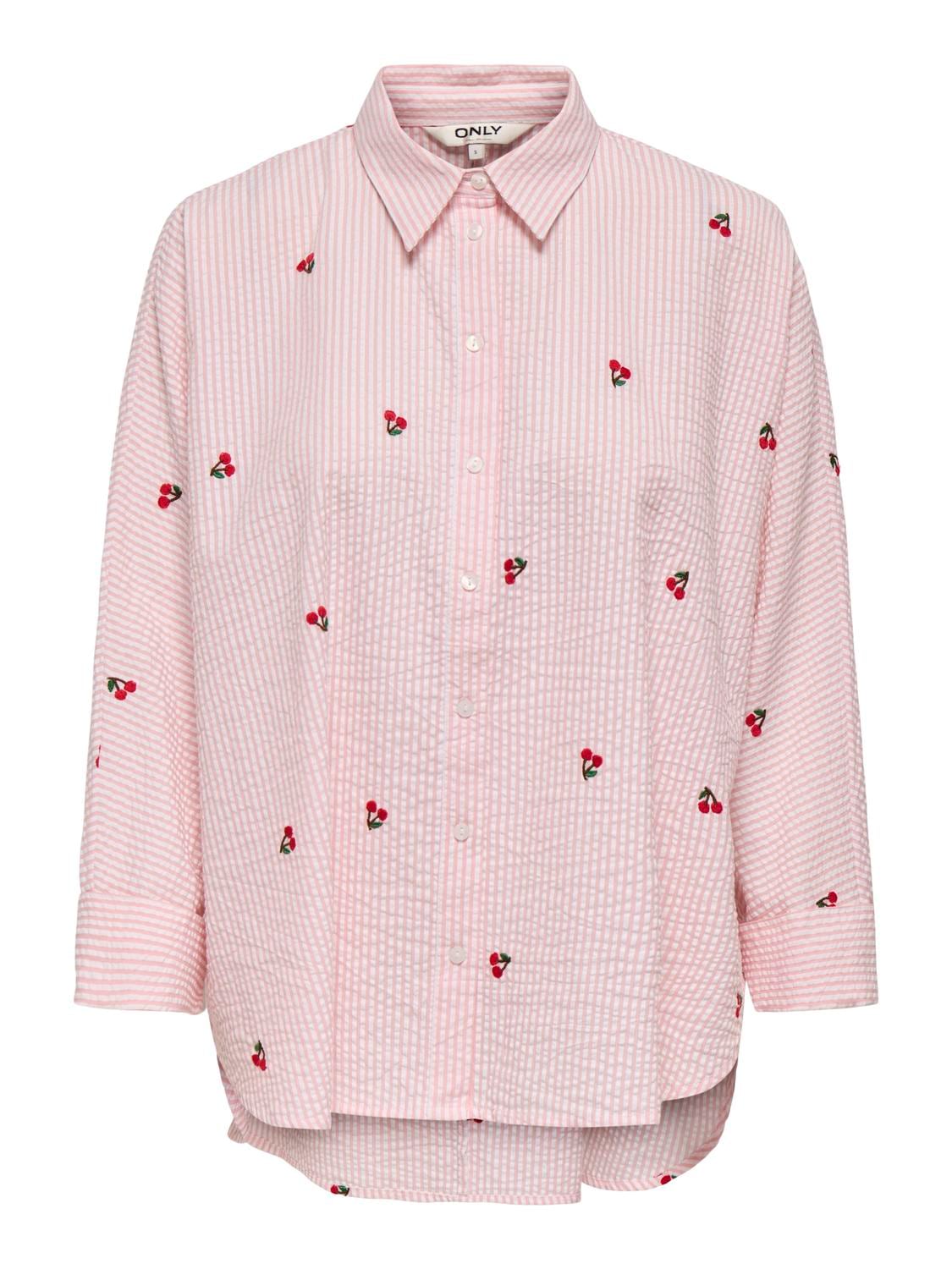 ONLY CARMAKOMA Druckbluse "CARNEW LINA GRACE L/S CHERRY SHIRT WVN" günstig online kaufen