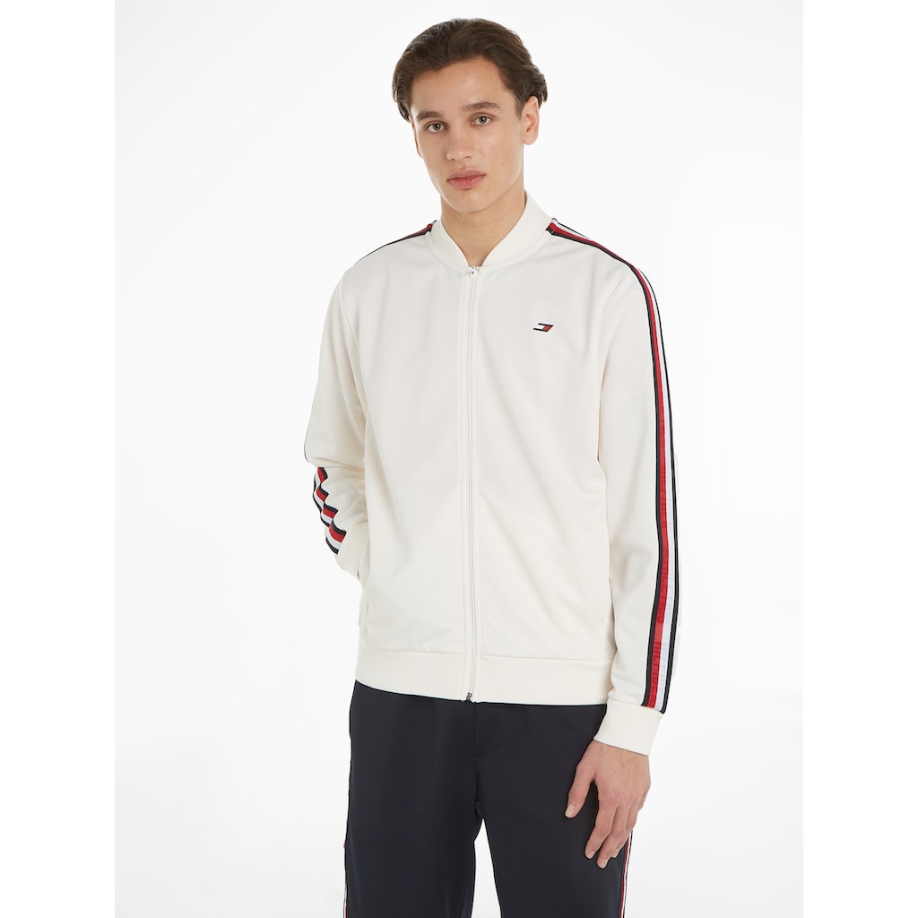 Tommy Hilfiger Sport Sweatjacke »TRIM TAPE BASEBALL COLLAR«