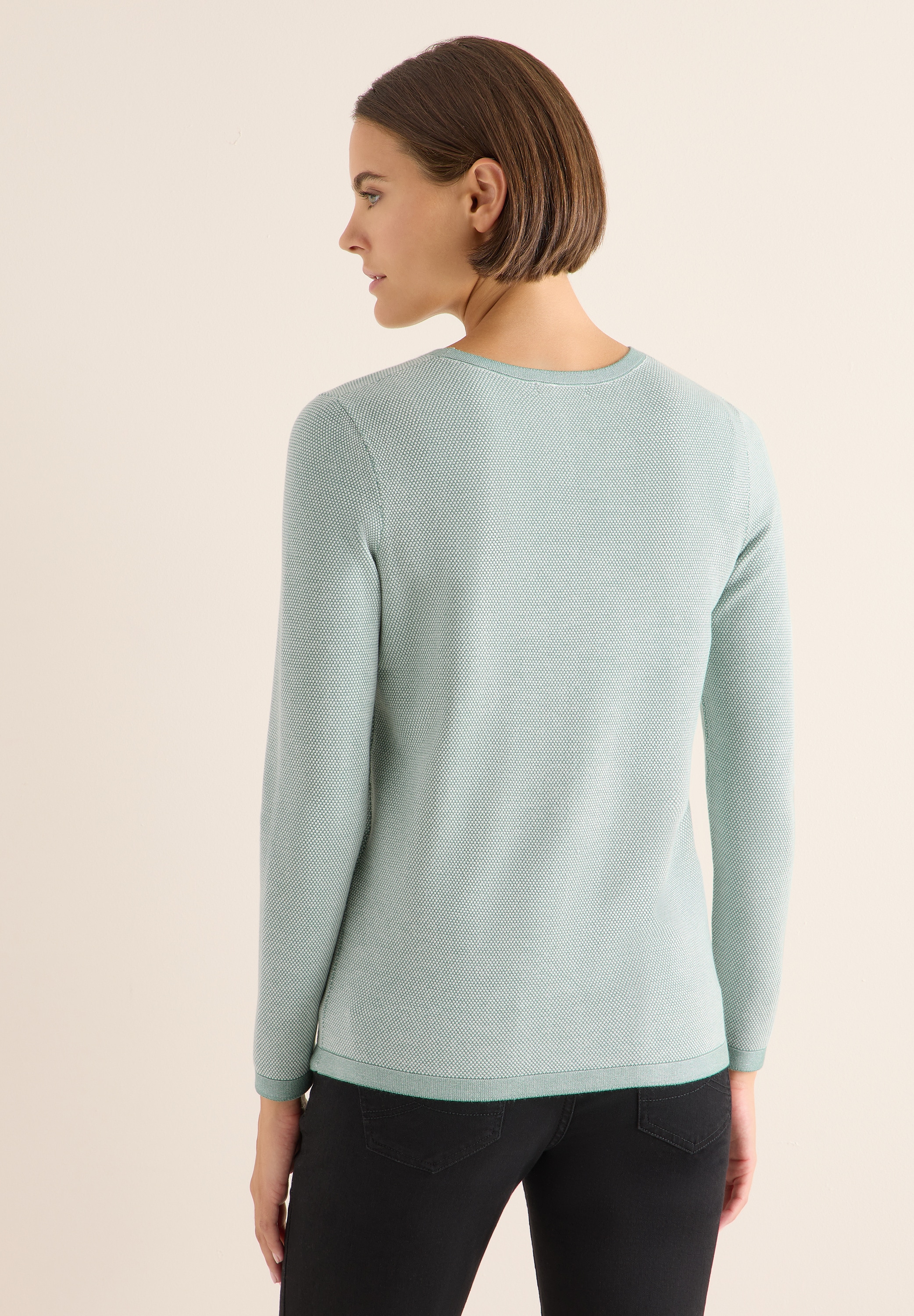 Cecil Strickpullover mit Materialmix