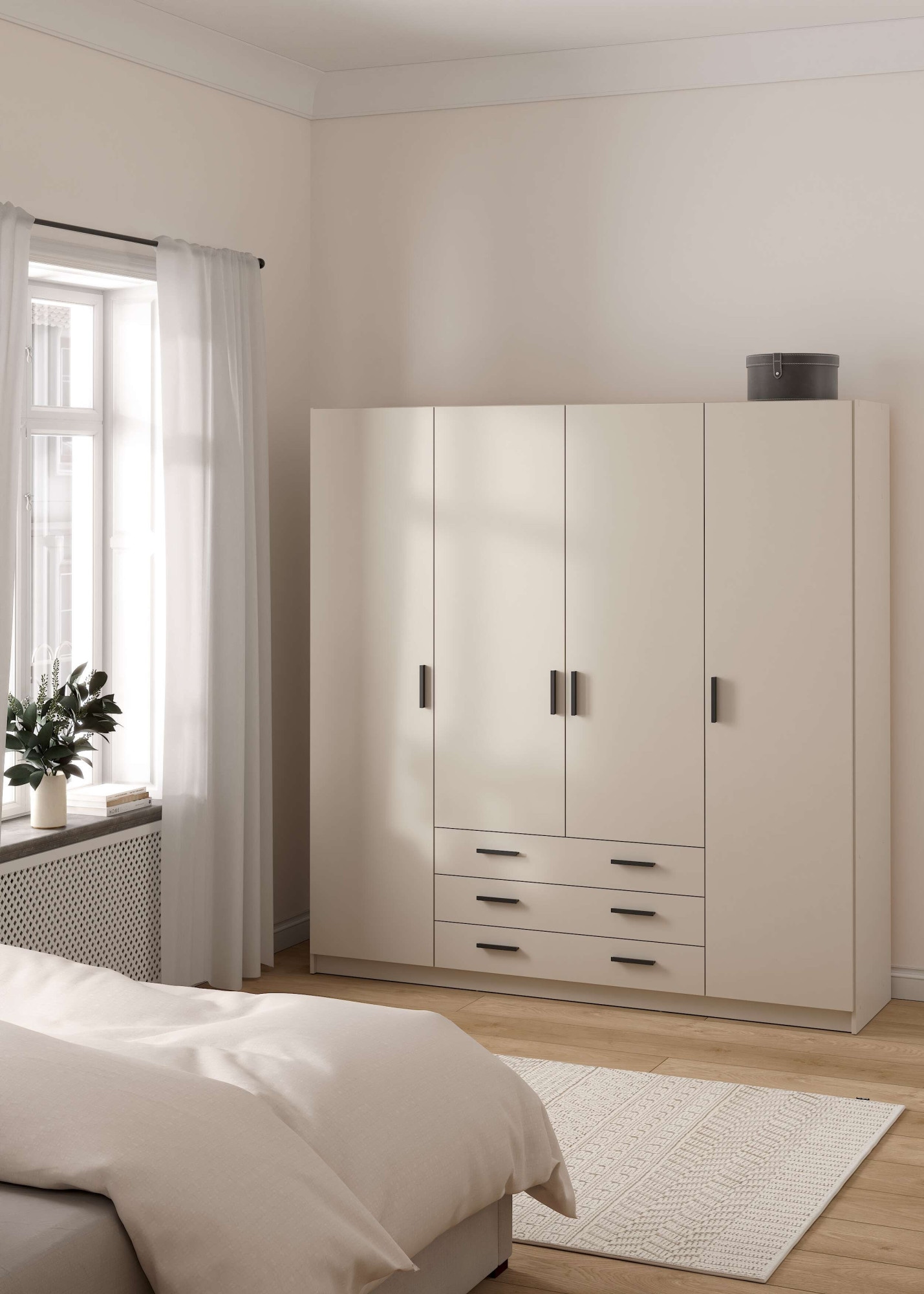 Home affaire Kleiderschrank "Sprint, viel Stauraum, robuste Qualität, 3 Breiten 98, 147, 195 cm" Breite 98,5/147 oder 195,5 cm, je mit Einlegeböden und Kleiderstange