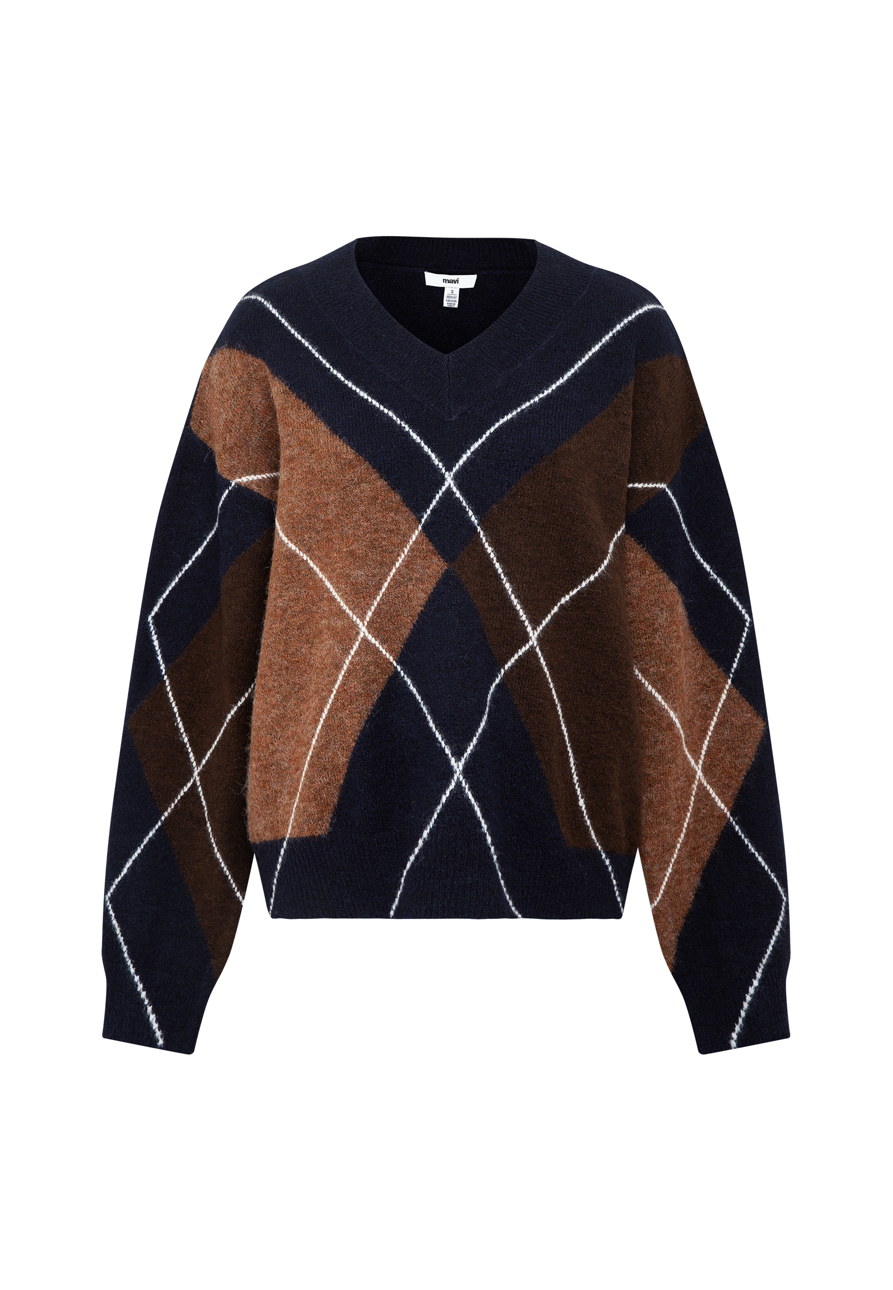 Mavi 1100000002199 »V NECK SWEATER« Pullover Argyle