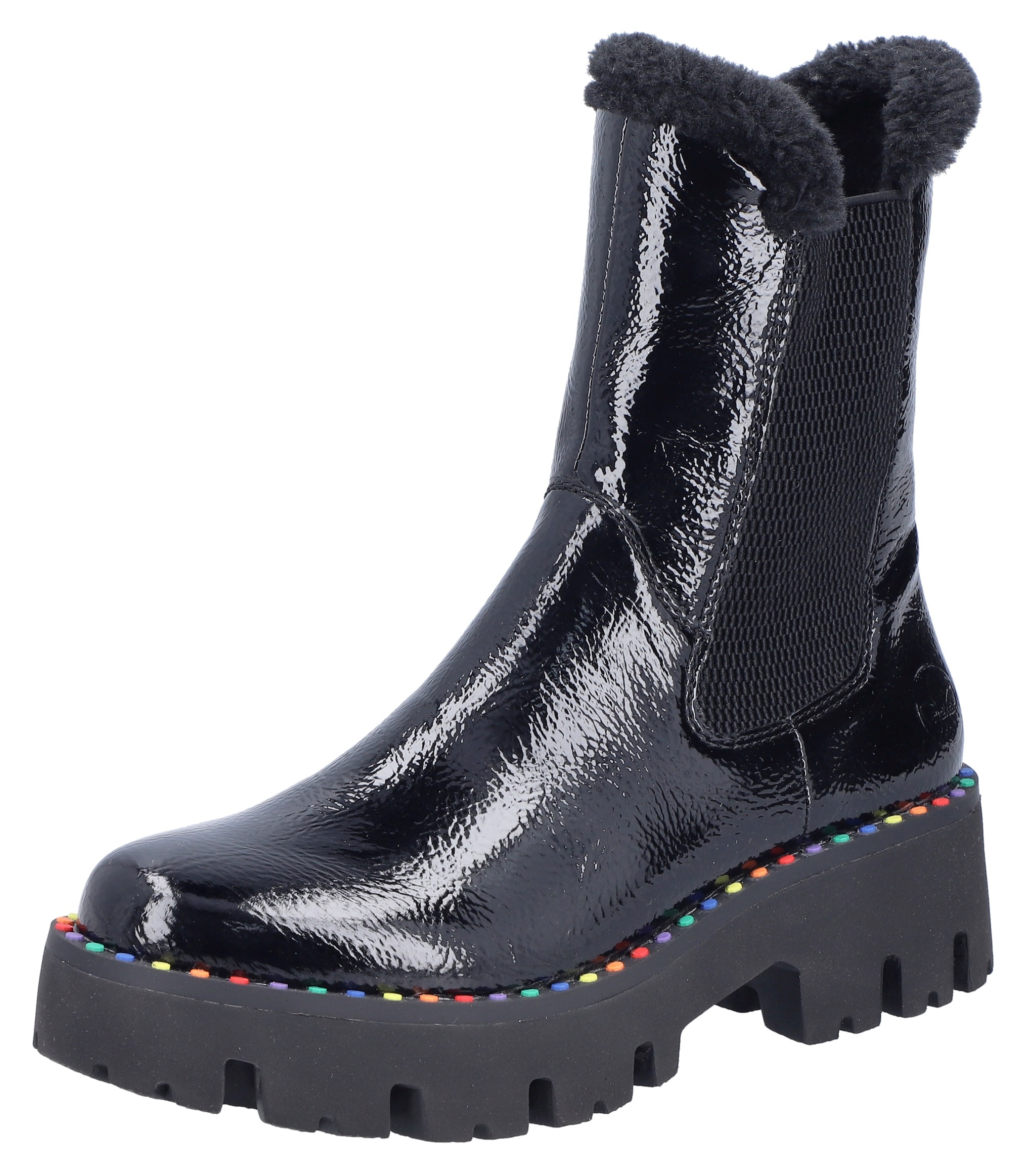 Rieker Winterstiefelette, Plateauboots, Winterboots, Lack-Stiefelette mit b günstig online kaufen