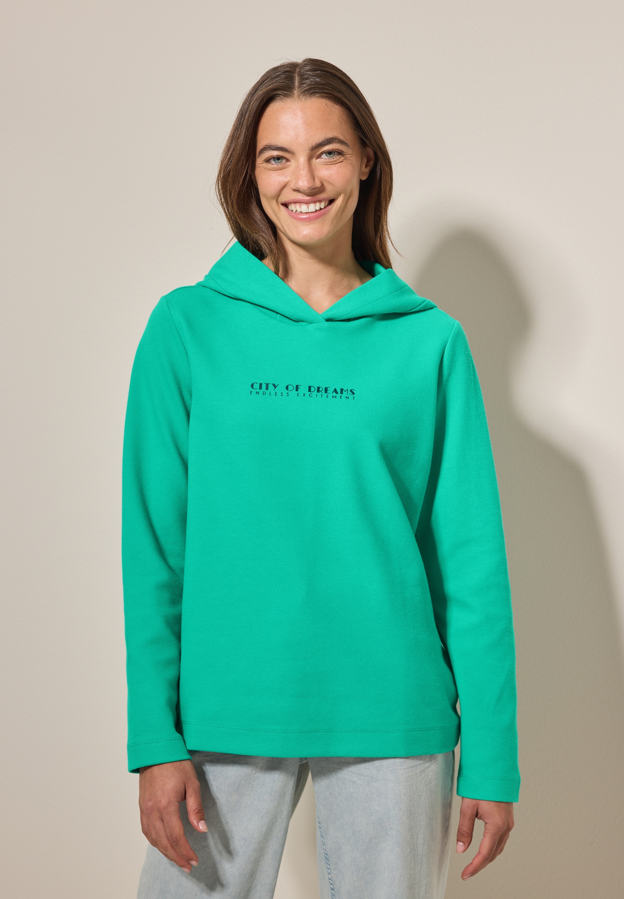 Cecil Hoodie, mit Wording-Print günstig online kaufen
