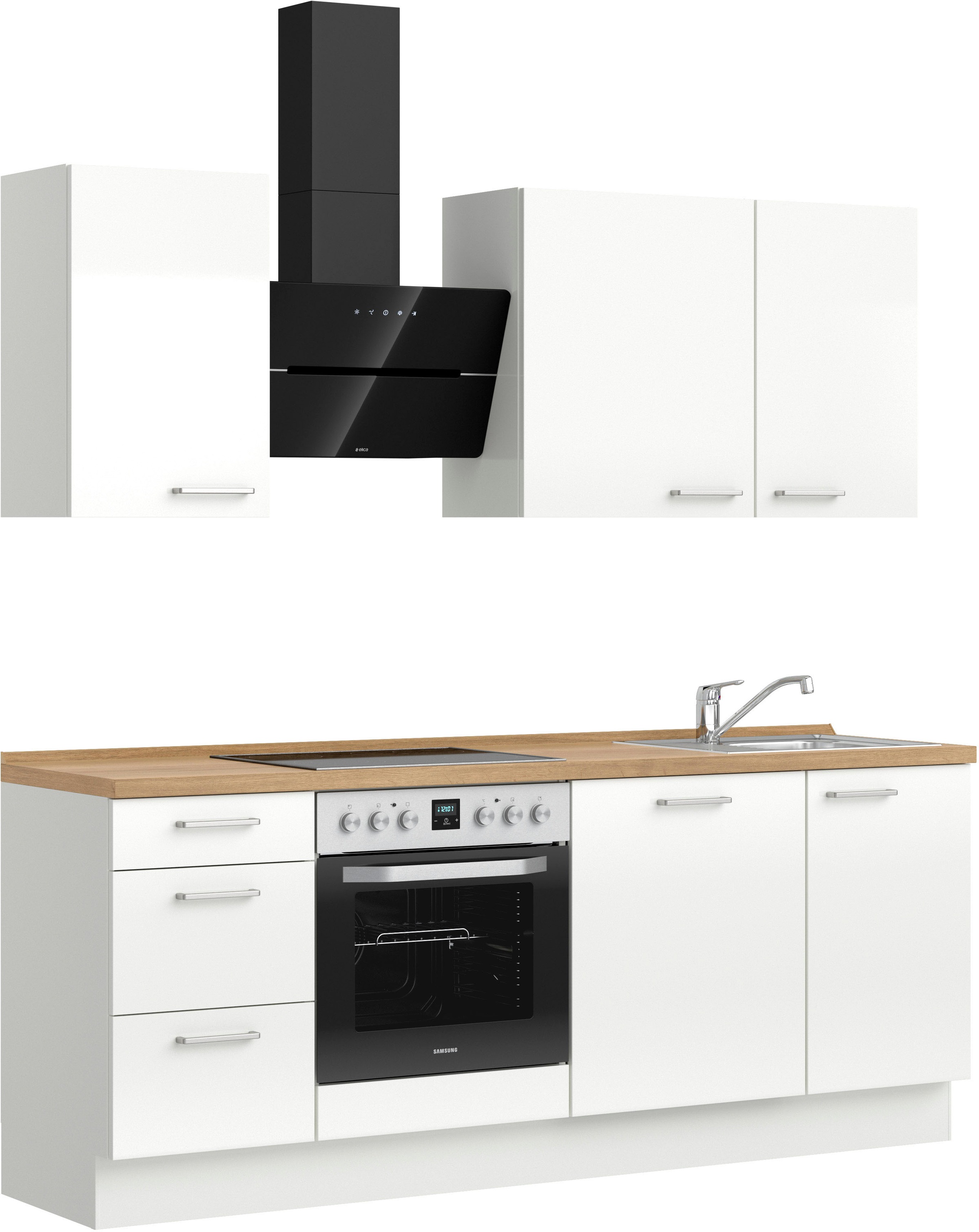 nobilia® Küchenzeile »"Flash II"«, vormontiert, Ausrichtung wählbar, Breite 210 cm, wahlw. mit E-Geräten