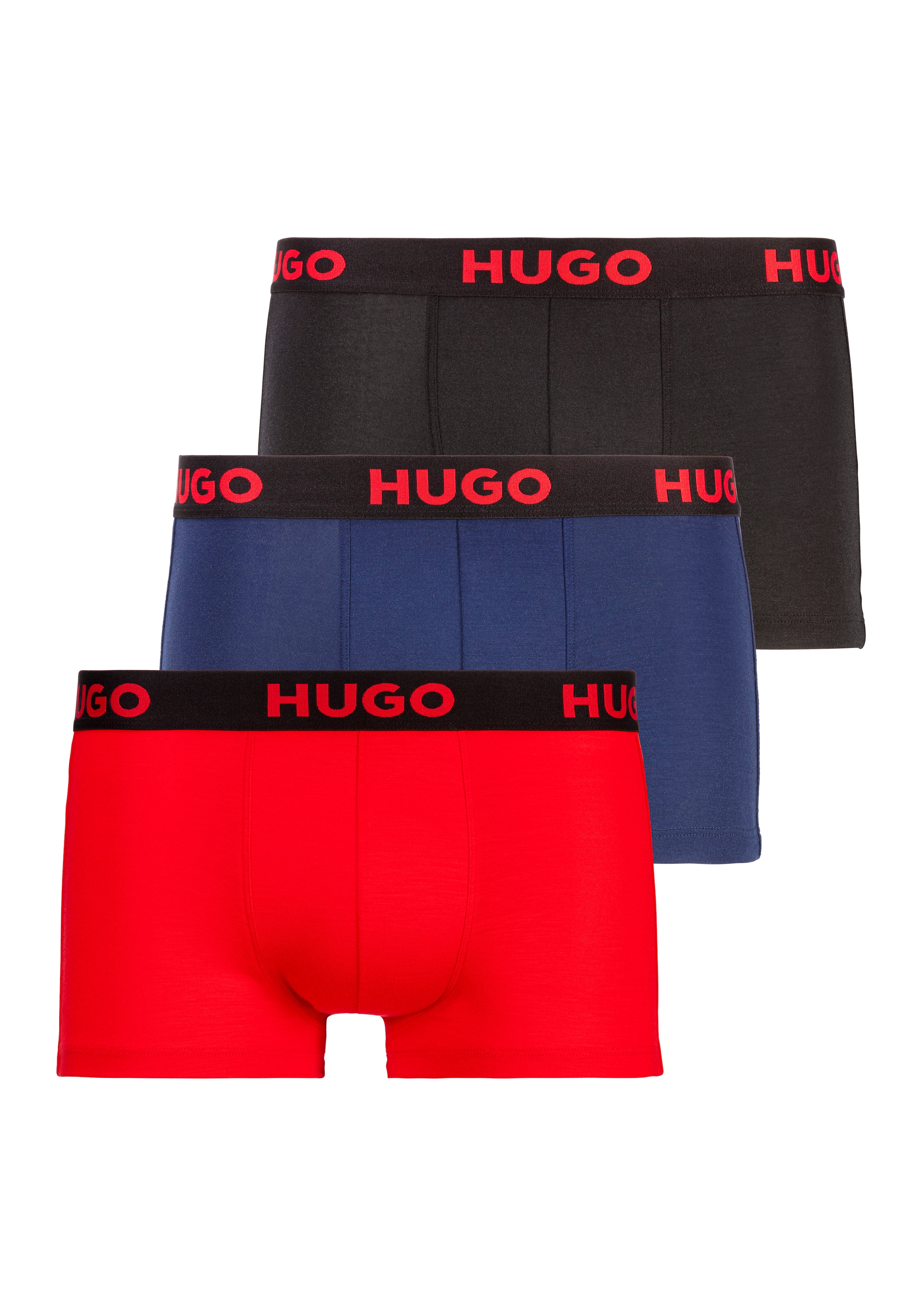 HUGO Underwear Trunk "TRUNK TRIPLET NEBULA", (Packung, 3 St., 3er-Pack), mit elastischem Logobund