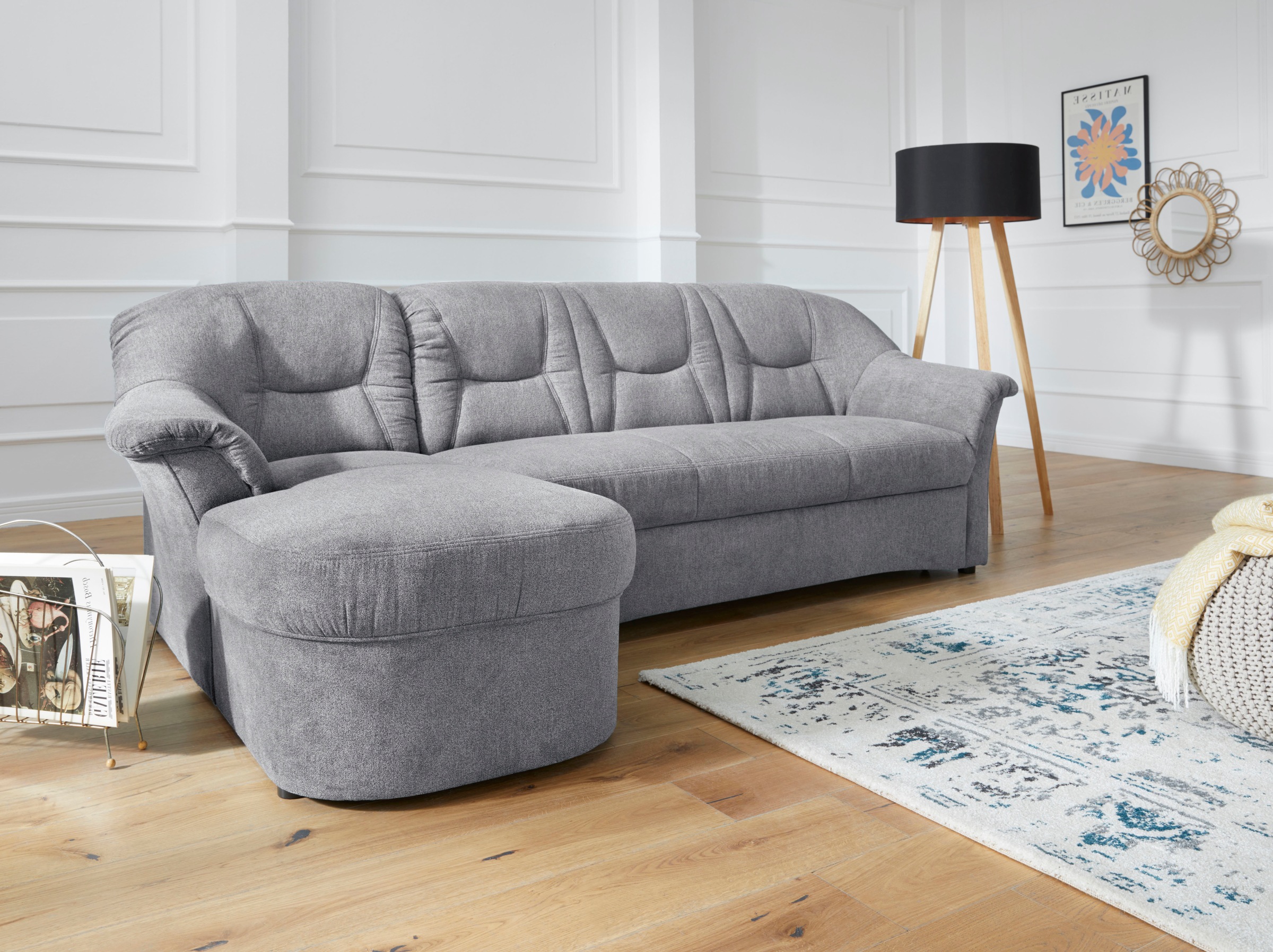 DOMO collection Ecksofa "SARAFINA 232x146 cm, auch mit Federkern für noch mehr Sitzkomfort" whlw. mit Bettfunktion, L-Form