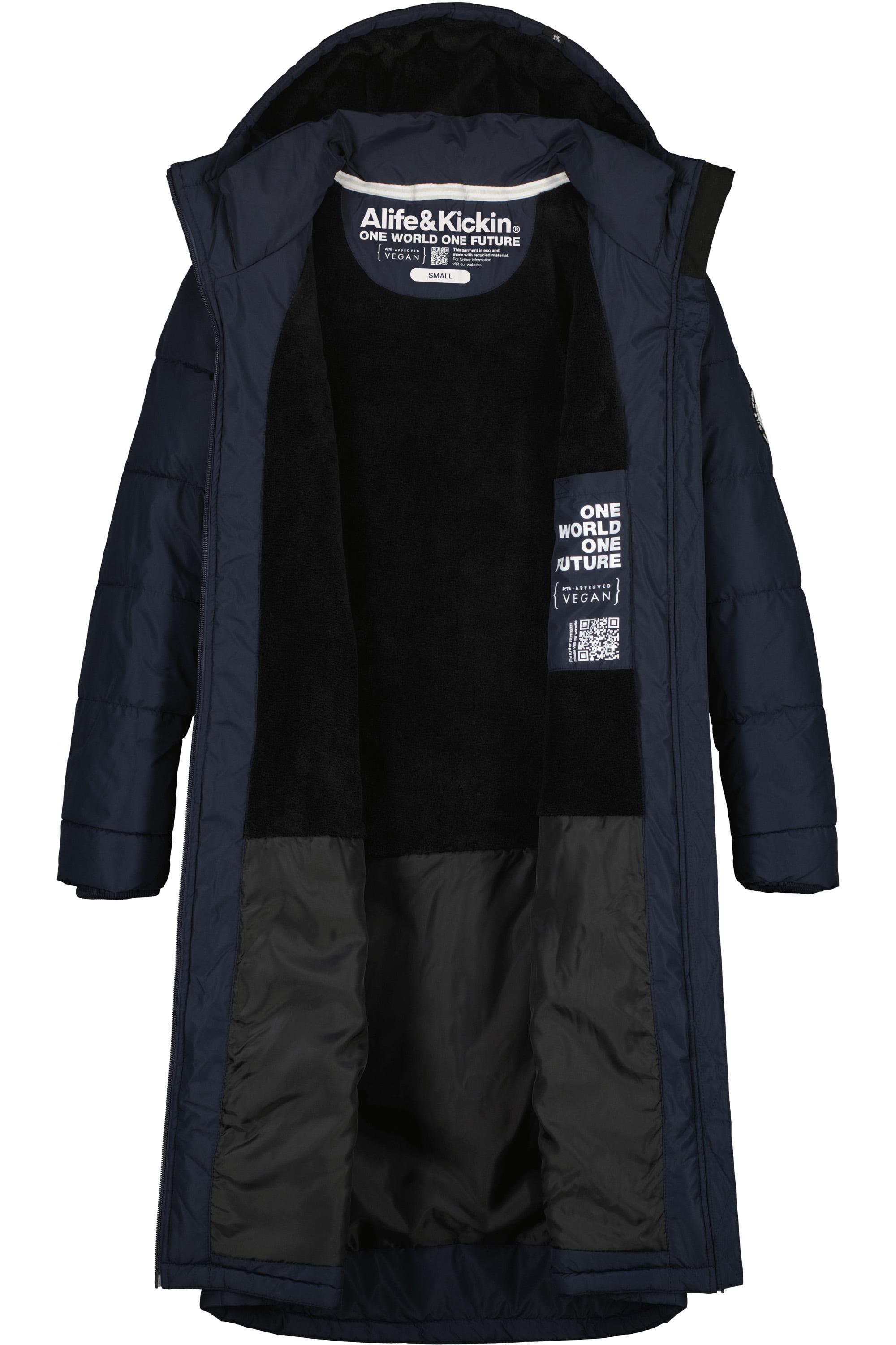Alife & Kickin Winterjacke »Damen VedaAK A Parka«, Leichter gefütterter Mantel mit weichem Teddyfell Innenfutter