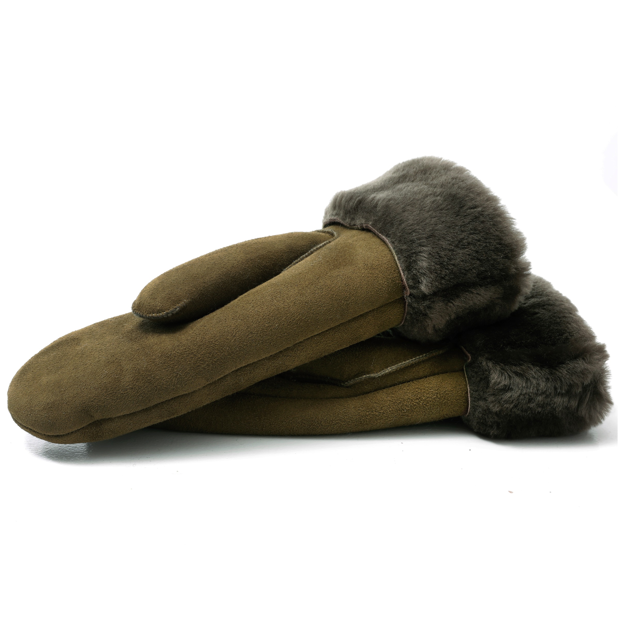 PEARLWOOD Lederhandschuhe »FIONA«, (1 Paar), Velourleder, Fausthandschuh, warm gefüttert