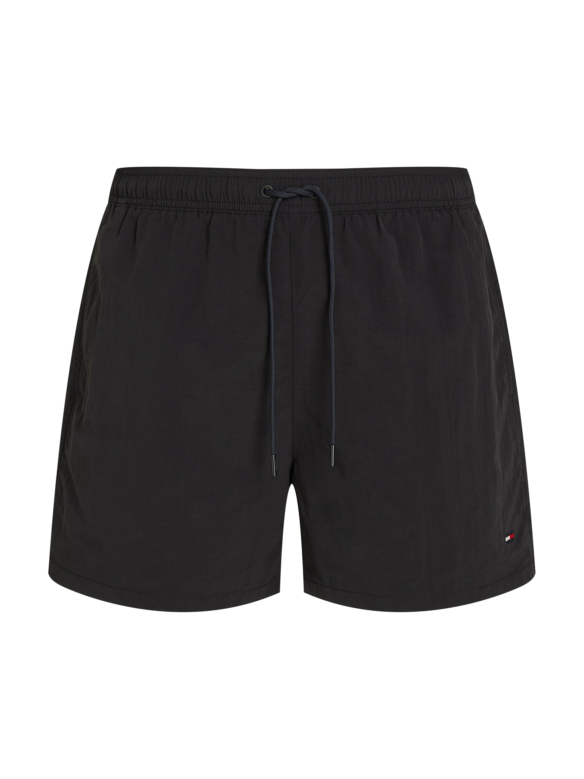 Badeshorts, Gr. L (52), N-Gr, schwarz, Microfaser, Obermaterial: 100% Nylon, TOMMY HILFIGER SWIMWEAR, Badehosen Badeshorts, mit Flag-Stickerei, mittellang, elastischer Bund 4