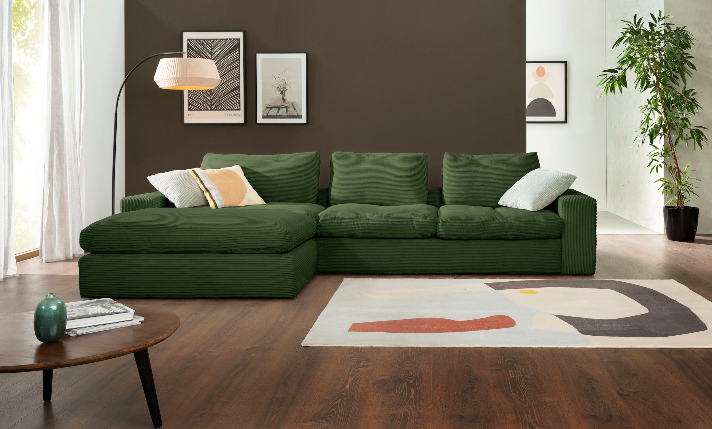 alina Ecksofa "Sandy" mit Recamiere, in modernem Cordstoff günstig online kaufen
