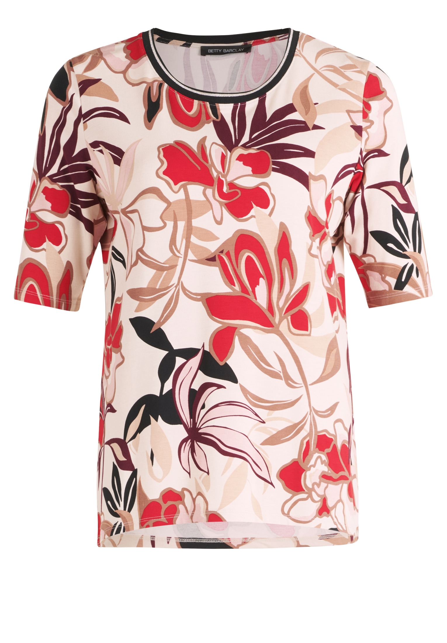 Betty Barclay Kurzarmshirt "Betty Barclay Basic Shirt mit Print", Rippbündc günstig online kaufen