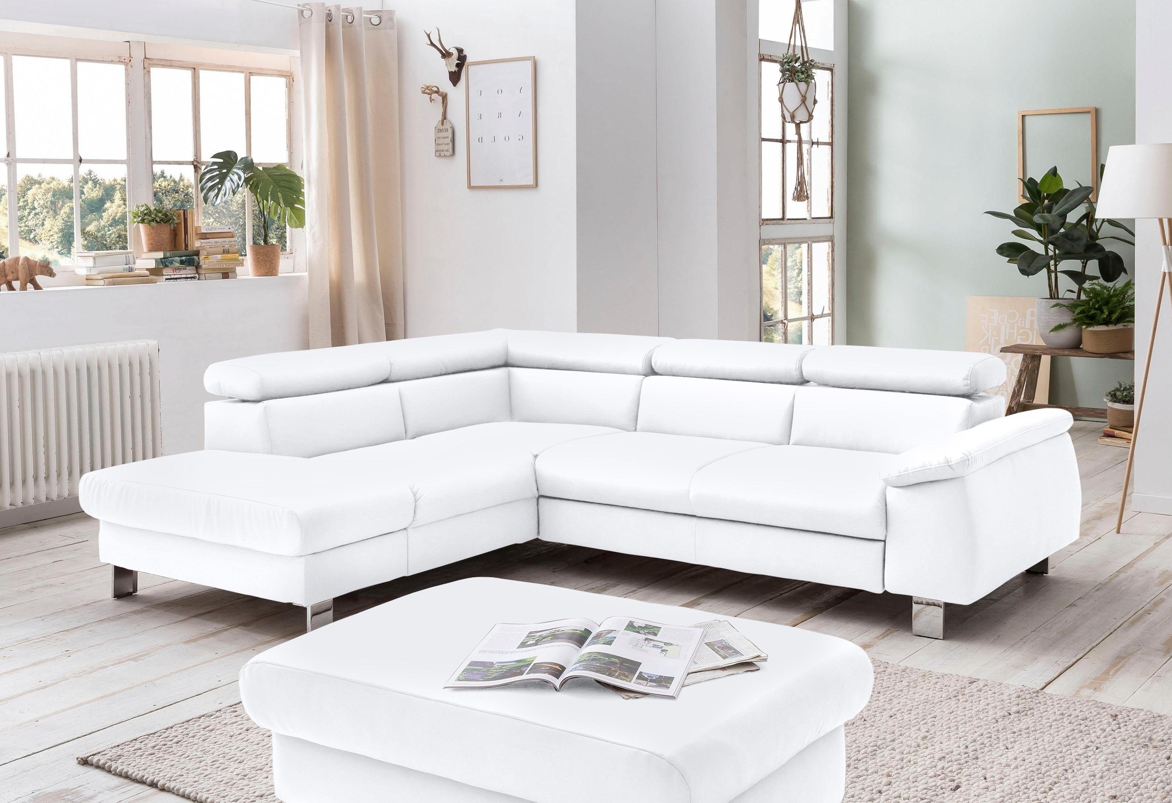 COTTA Ecksofa "Komaris L-Form, B: 249 cm" mit Kopfteilverstellung, optional günstig online kaufen