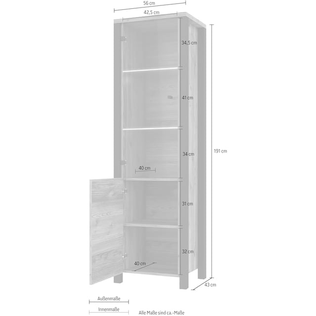 Helvetia Vitrine »Olin«, Höhe 191 cm bestellen | BAUR