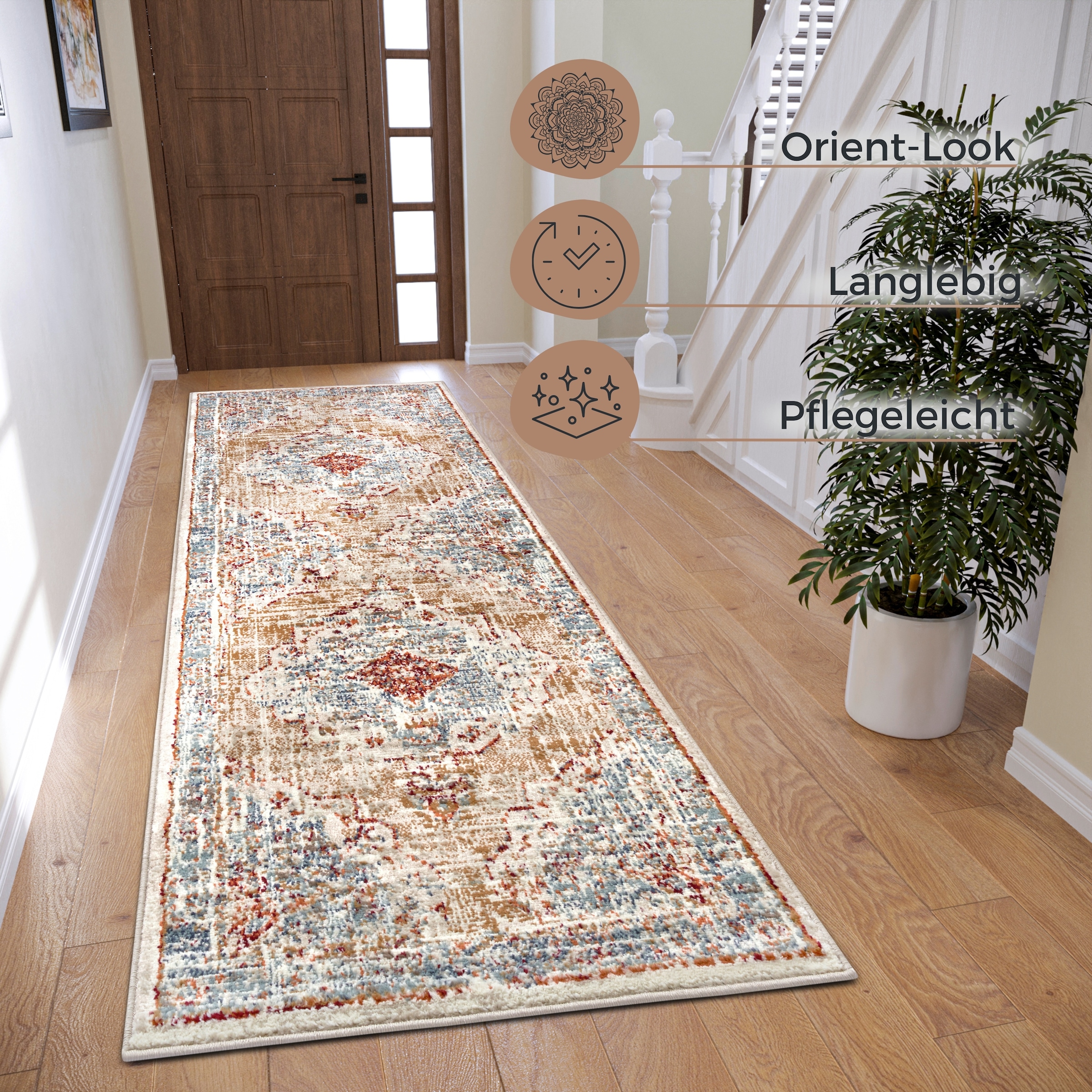 HANSE Home Teppich »Strozzi«, rechteckig, 8 mm Höhe, Läufer, Orientalisch, Kurzflor, Wohnzimmer, Schlafzimmer, Esszimmer