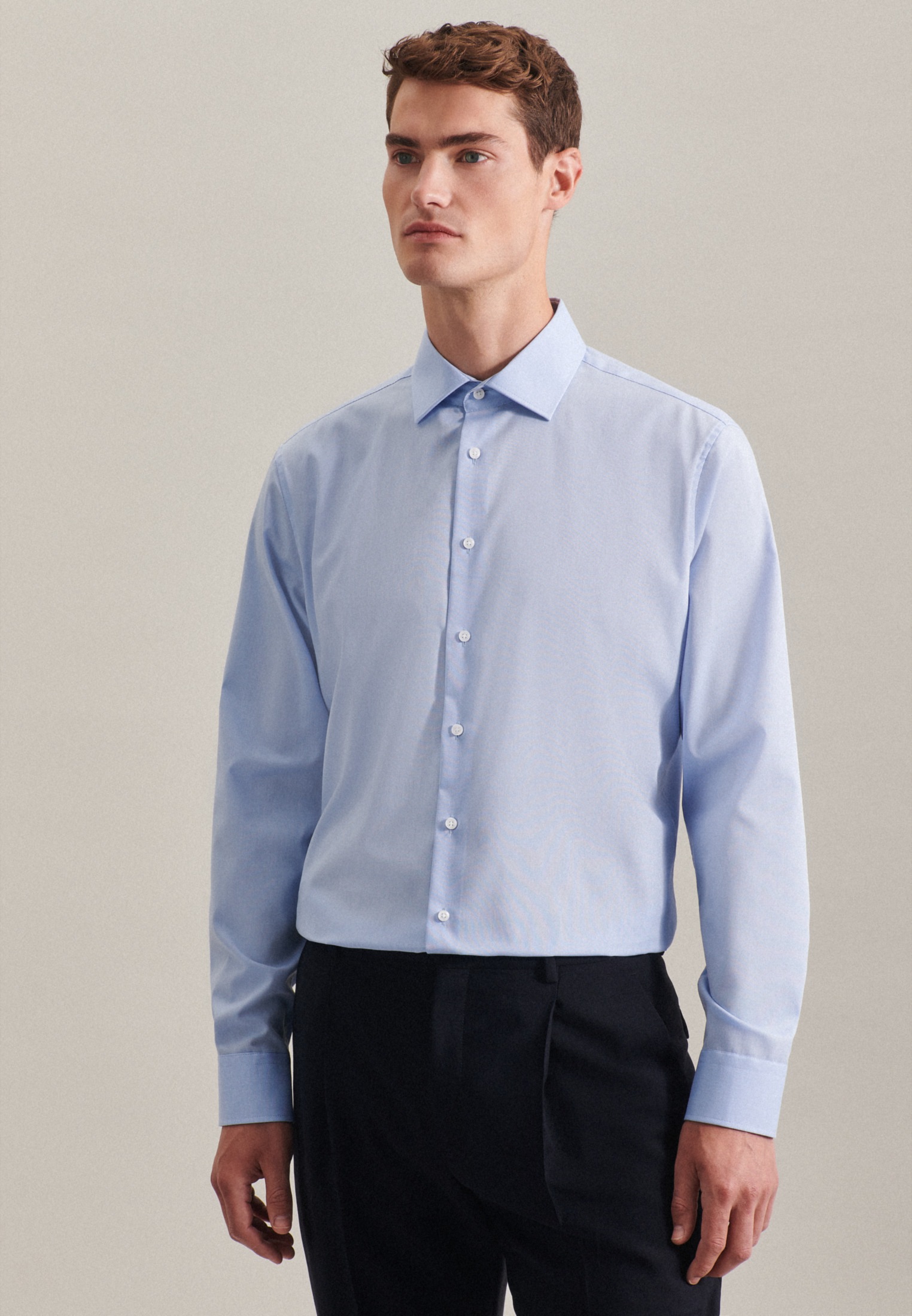 Seidensticker Schwarze Rose Men's Shirt Blue Size L 8