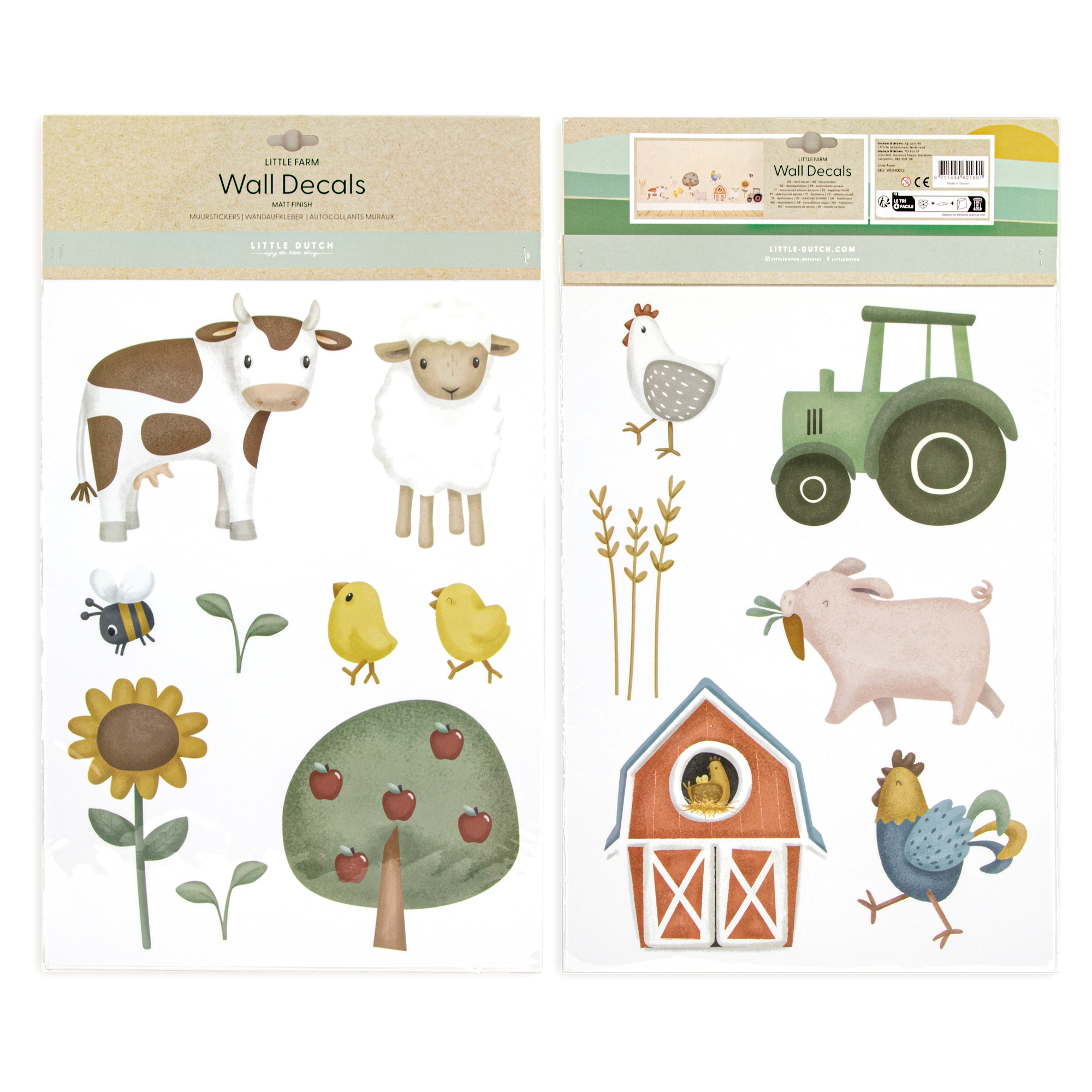 LITTLE DUTCH Wandsticker »Little Farm«, (Set), Selbstklebend (2x - 42x30cm)