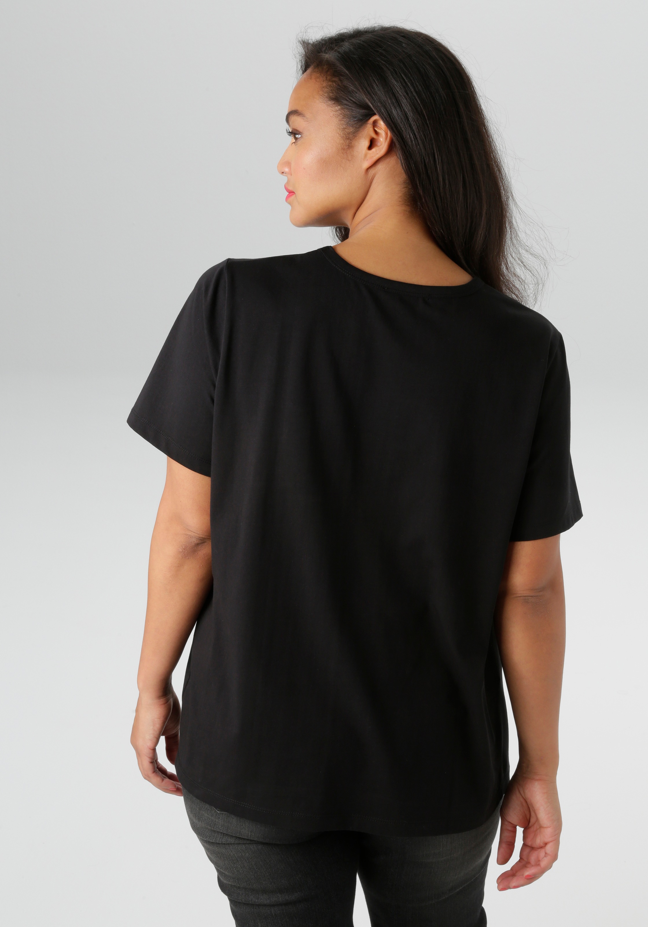 Aniston PLUS T-Shirt, mit trendigen Frontprint - NEUE KOLLEKTION günstig online kaufen