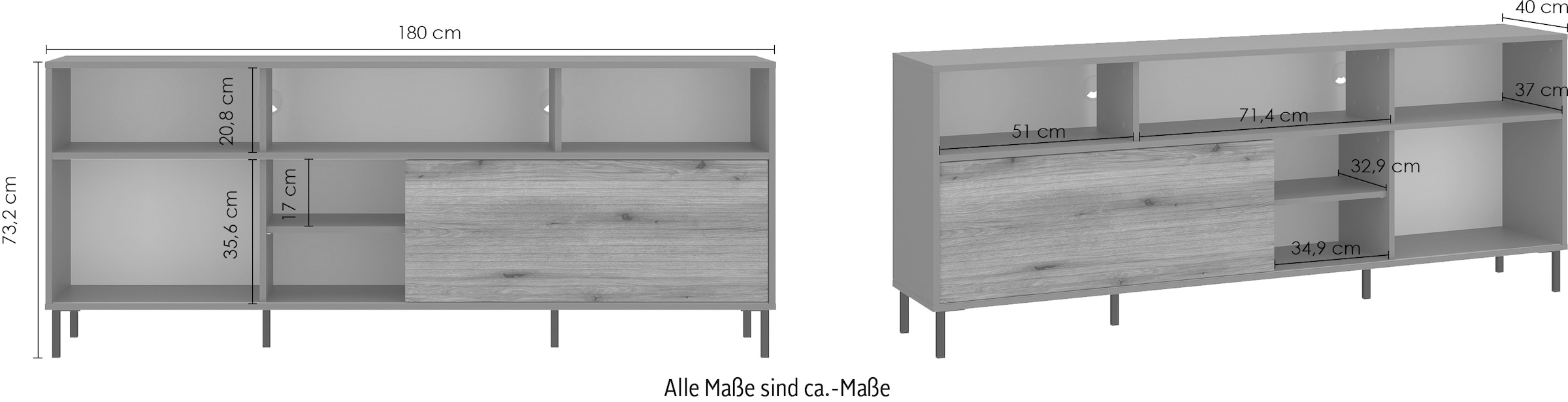 INOSIGN Sideboard »Pozzi«, Breite ca.180 cm