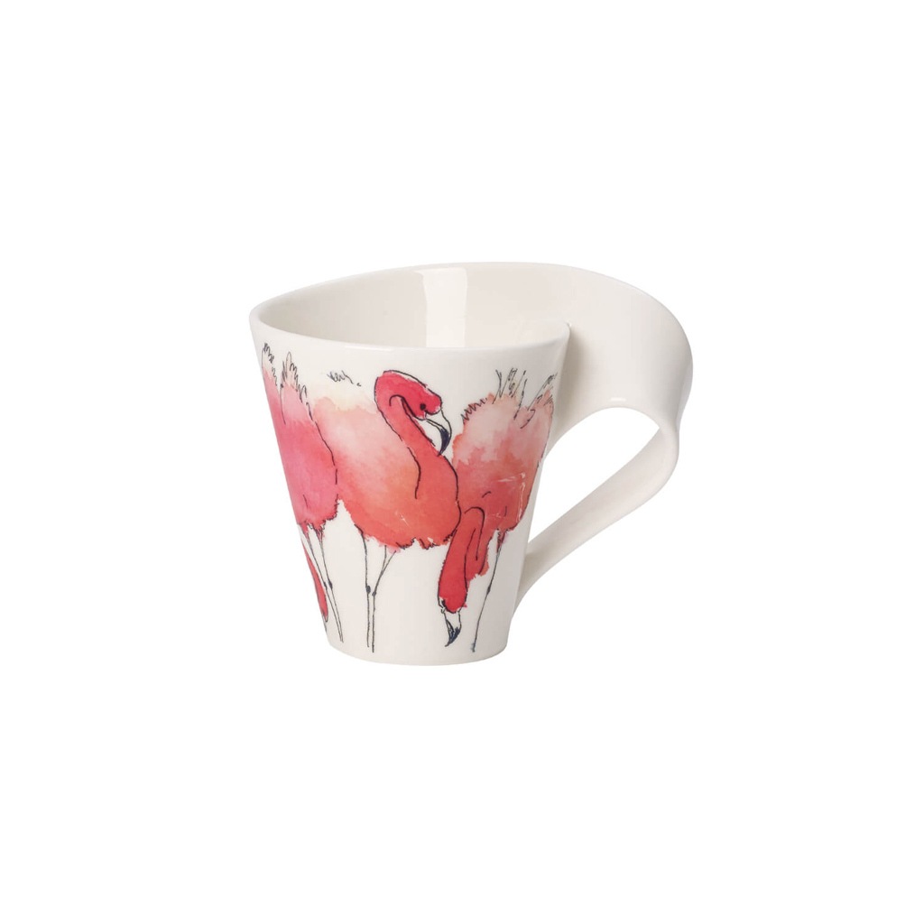 Villeroy & Boch Becher "Becher mit Henkel NewWave Caffè 300 ml weiß-rosa" günstig online kaufen