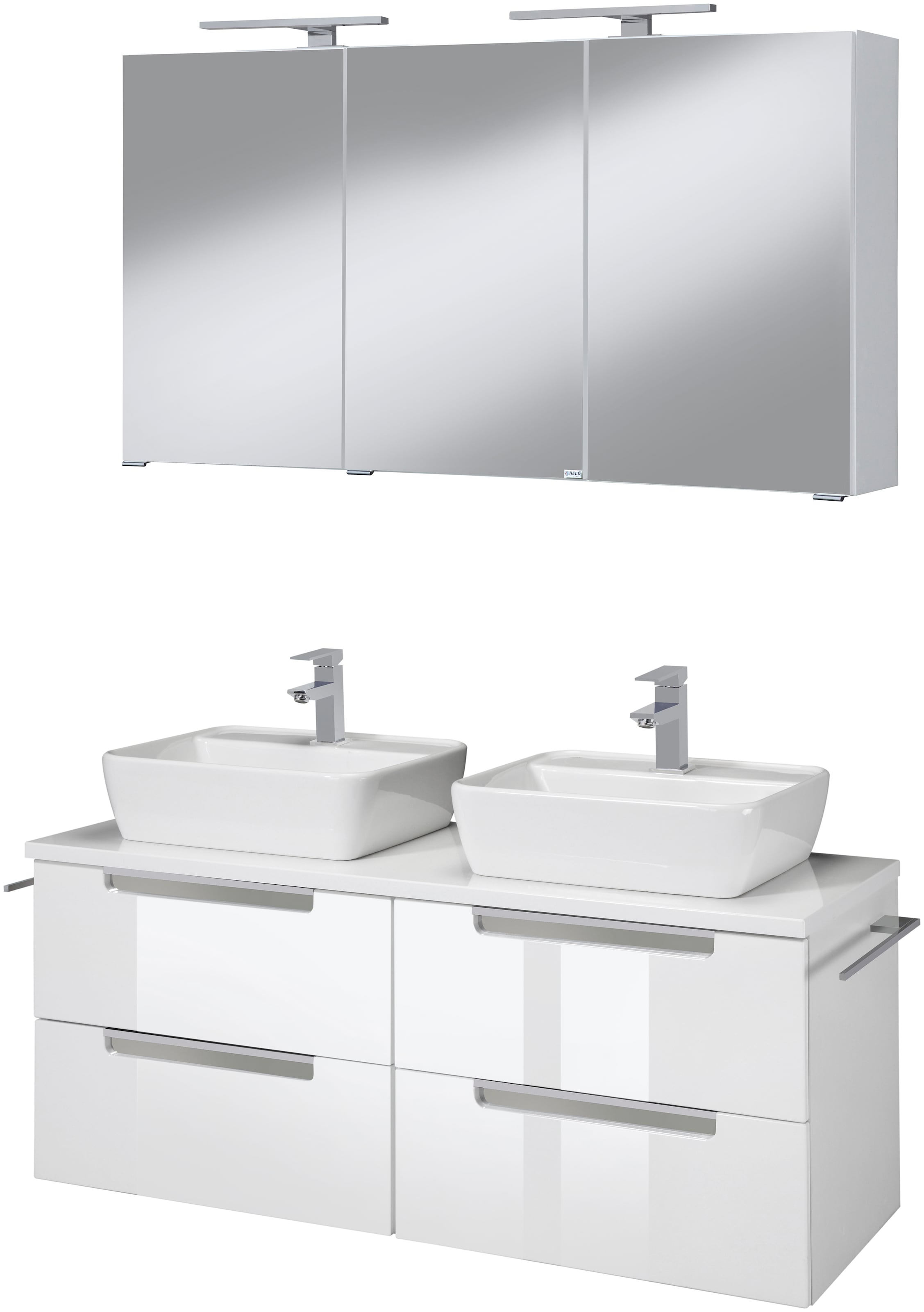 welltime Badmöbel-Set "Malibu" Set, 2 Stk. tlg. Breite 120 cm, mit Soft-Clo günstig online kaufen