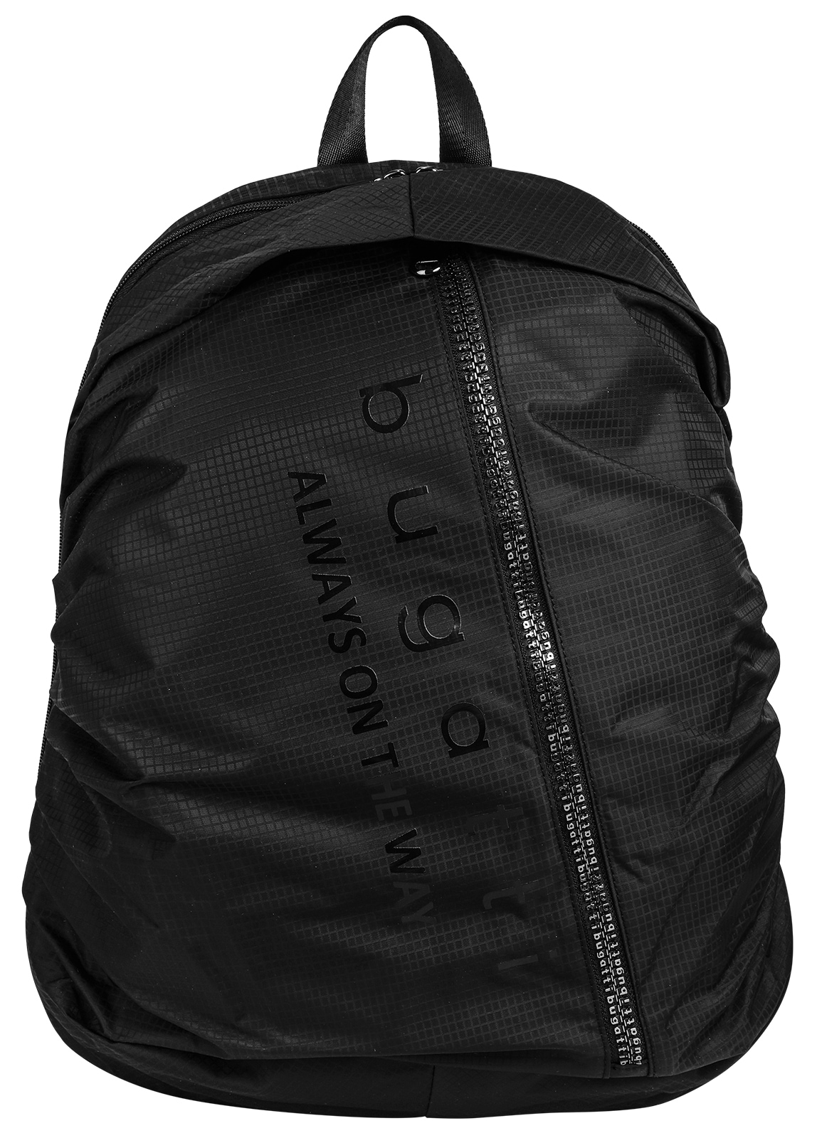 BUGATTI Tagesrucksack "BUGATTI Herren, Damen Rucksack LETTER'S", schwarz, Kunstfaser, unifarben, Rucksäcke