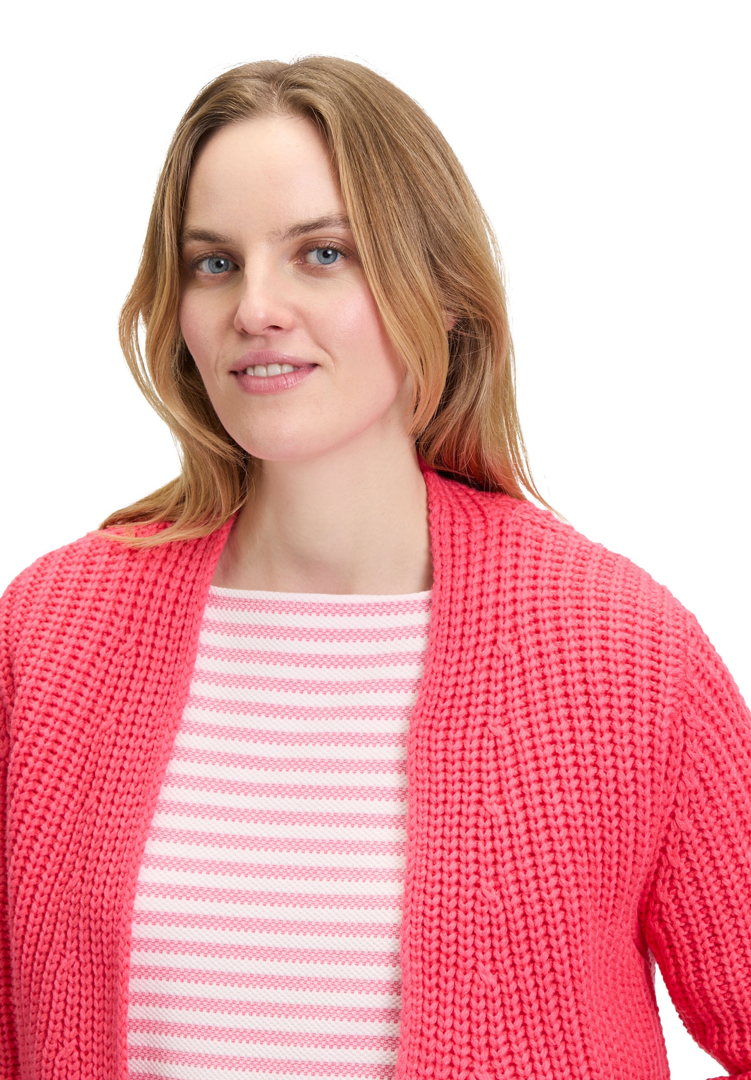 Betty&Co Strickjacke »Betty & Co Damen Grobstrickjacke ohne Verschluss«, Rippbündchen