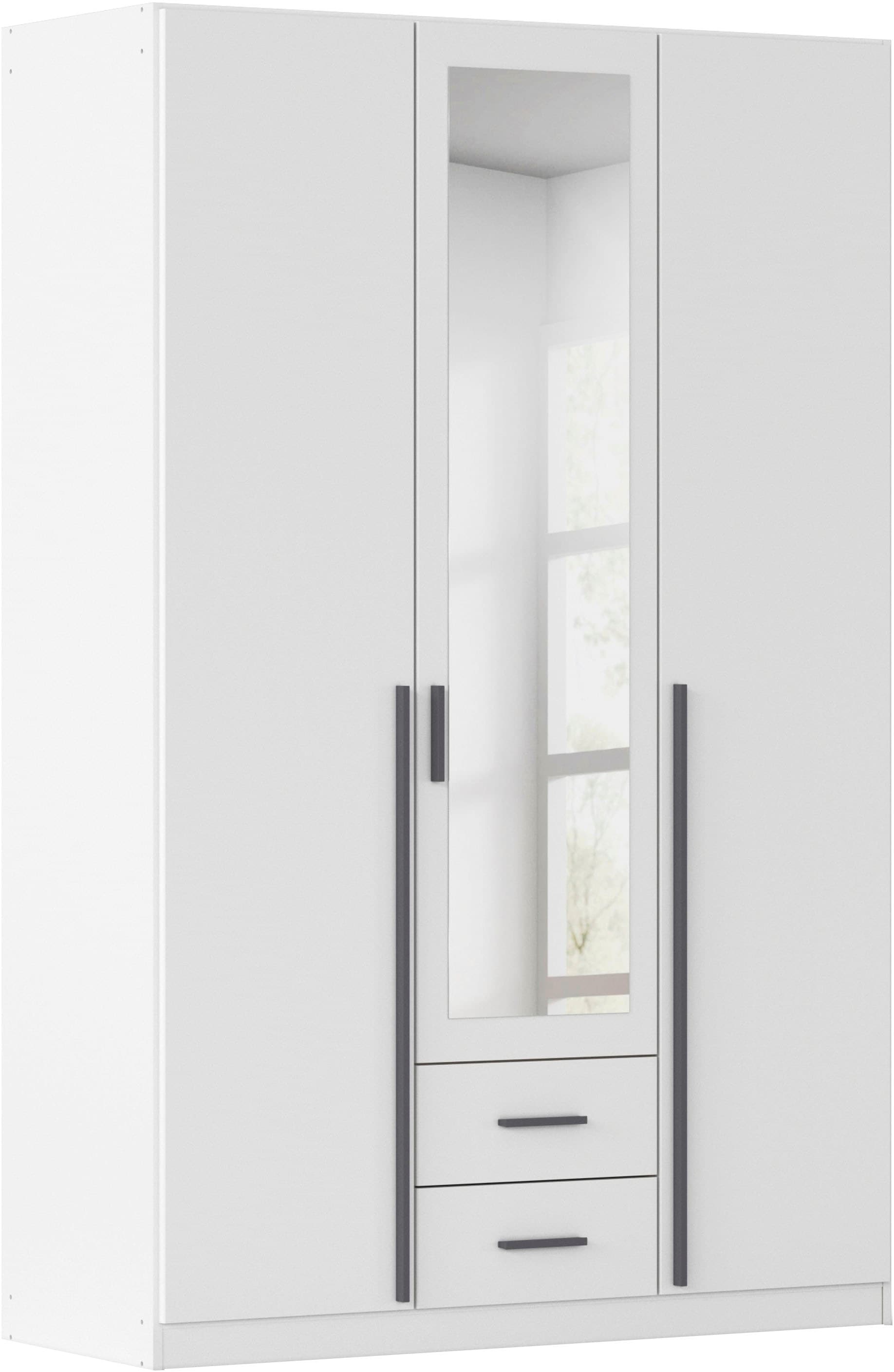 rauch Kleiderschrank "Schrank Garderobe Ankleide GAMMA Breiten 91/136/181/226/271/315/360 cm" in 3 Ausstattungen BASIC/CLASSIC/PREMIUM (inkl. SOFT-CLOSE-Funktion), verschiedene Griff-Varianten, mit Spiegel TOPSELLER MADE IN GERMANY