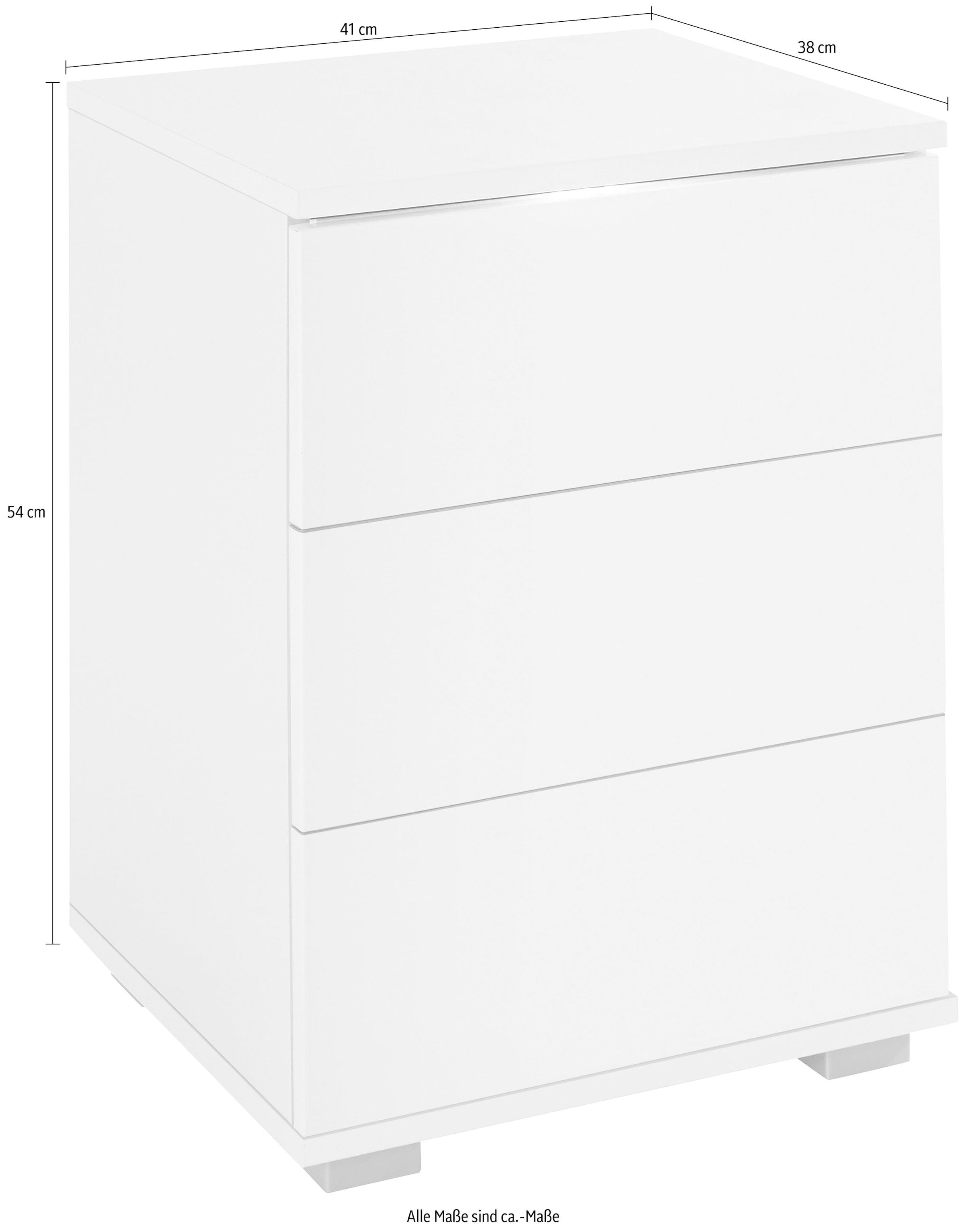 priess Nachtkommode, mit LED-Beleuchtung und Push-to-open