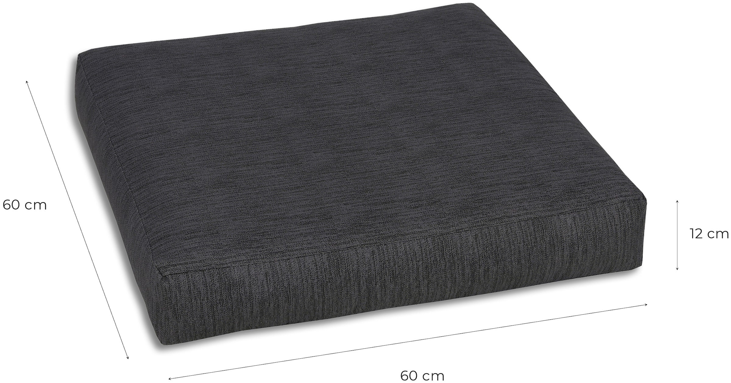 GO-DE Sitzauflage, Maße ca.: 60 cm x 60 cm x 12 cm