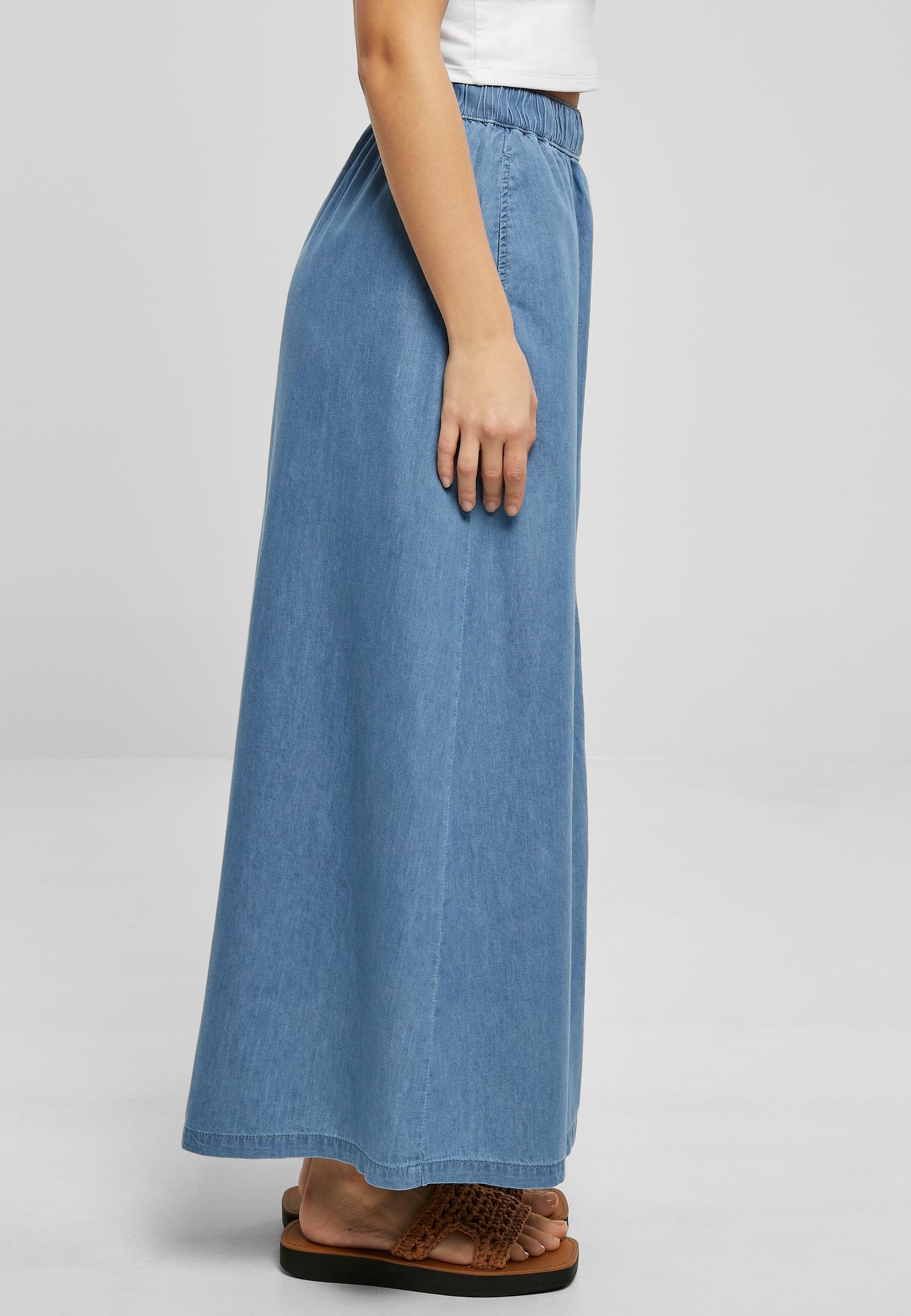URBAN CLASSICS Sommerrock »Urban Classics Damen Ladies Long Wide Light Denim Skirt«, (1 tlg.)