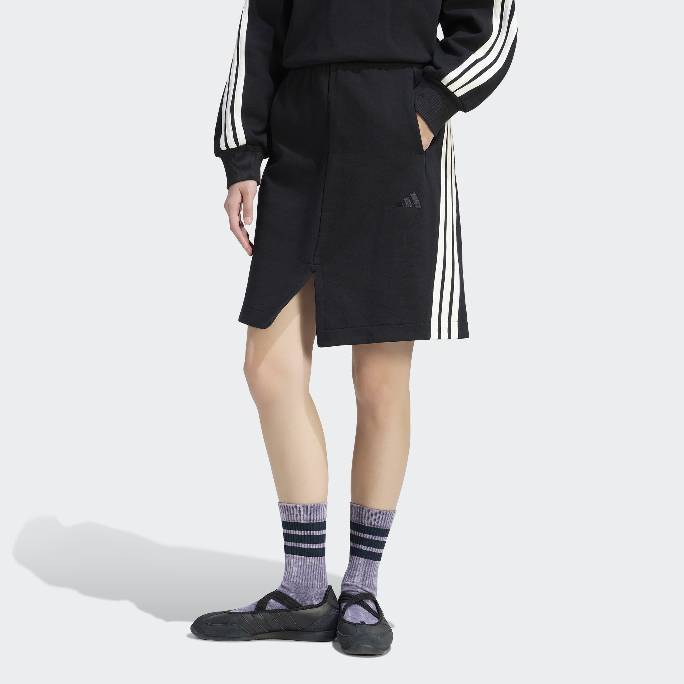 adidas Sportswear Sweatrock "W AK 3S SKIRT" sportlicher Stil, ohne Verschluss, aus Baumwolle, French Terry