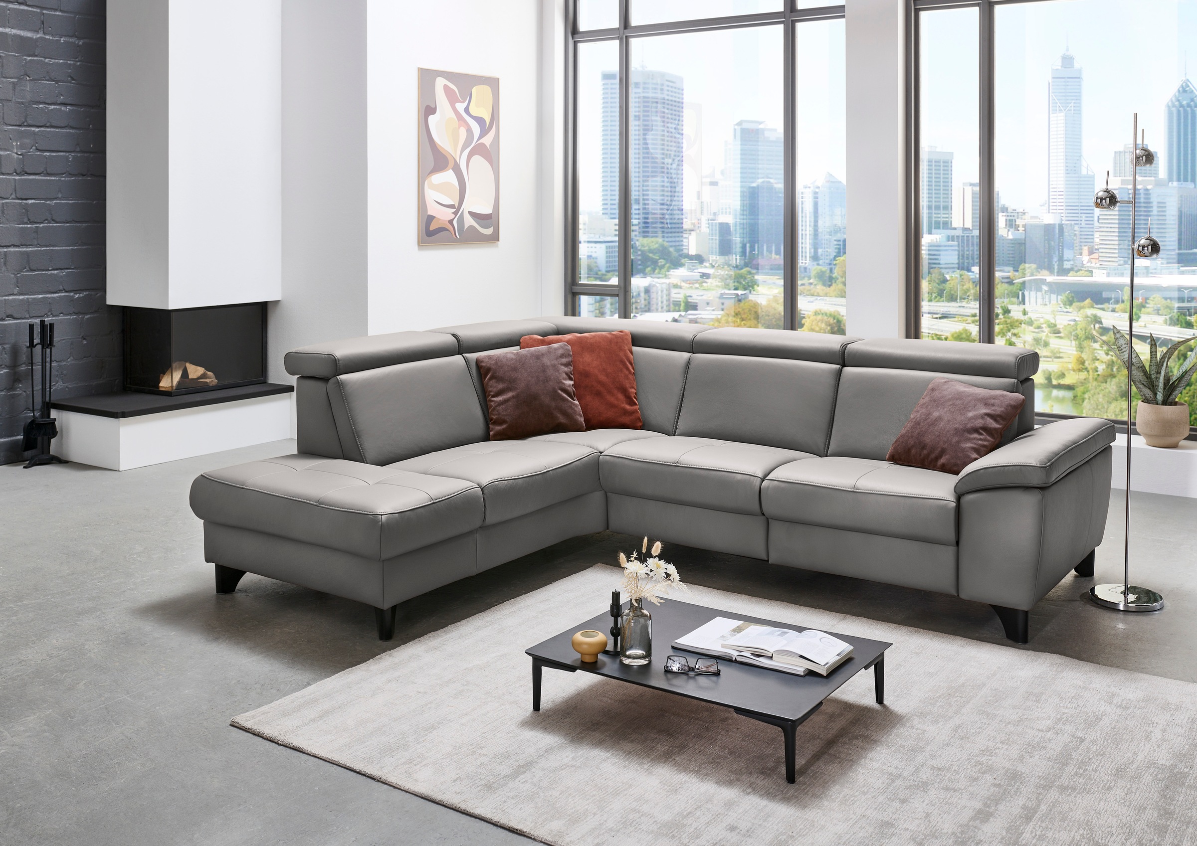 Die PlanBar Ecksofa »PN-EM23166 L-Form«, optional mit Kopfteilverstellung und Stauraum
