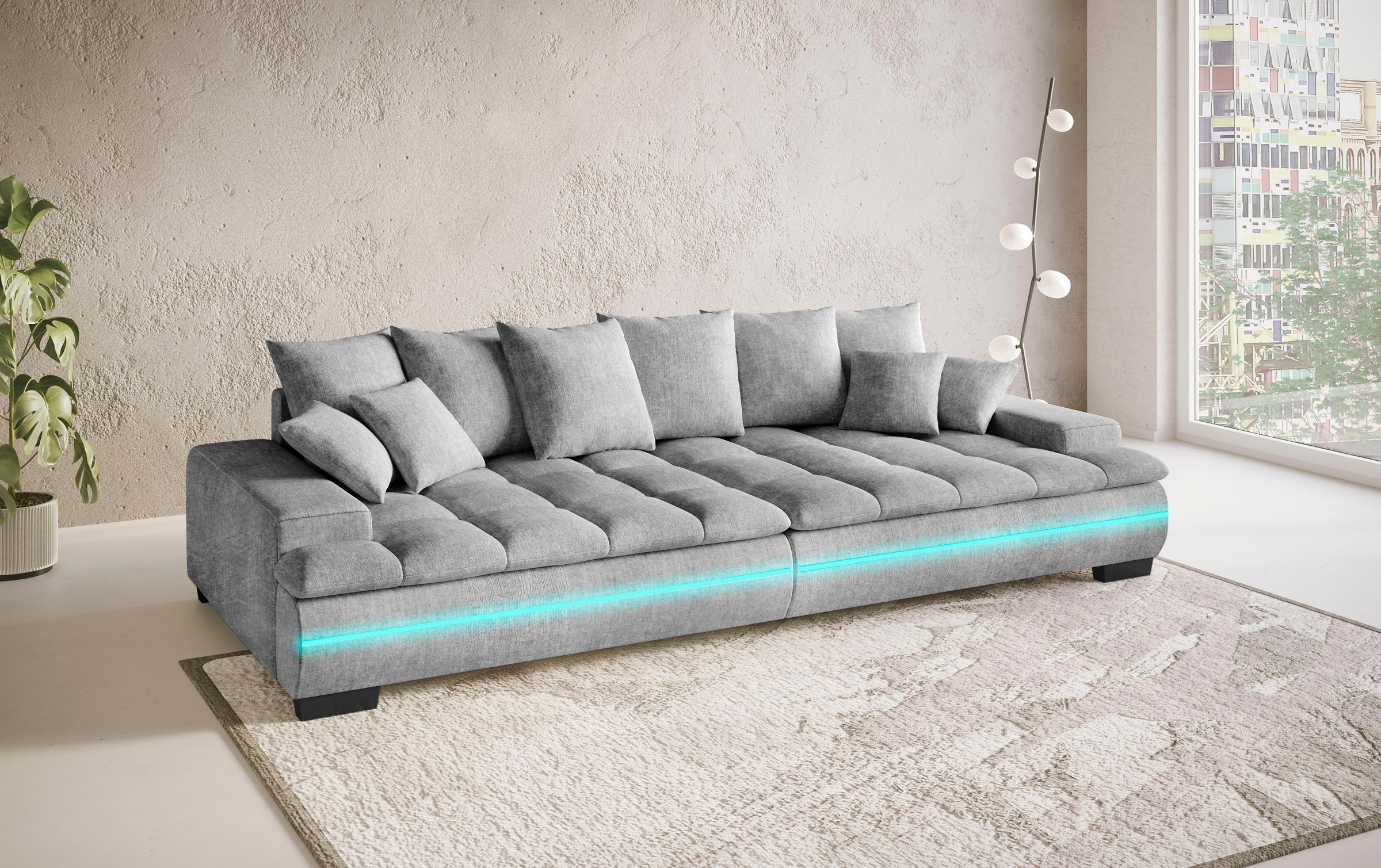 Mr. Couch Big-Sofa »Haiti II«, RGB-LED Beleuchtung, Kaltschaumpolsterung, bis 140 kg belastbar
