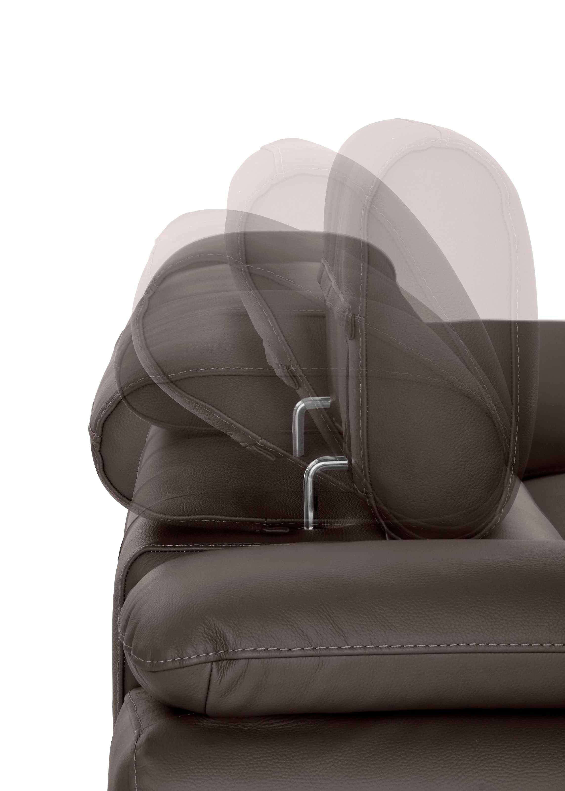 CALIA ITALIA Ecksofa »Magic, ein italienisches Sofa zum Träumen, erstklassiger Sitzkomfort«, mit verstellbaren Kopfteilen, in 2 Lederqualitäten