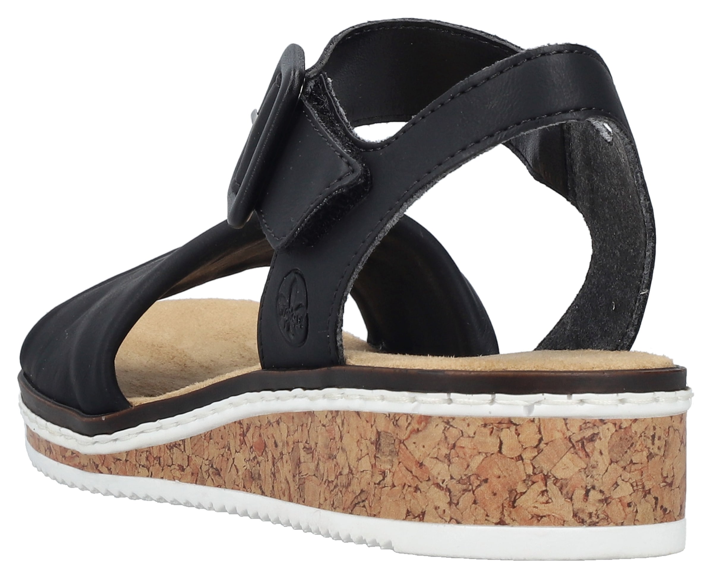 Rieker Sandalette, Keilsandale, Sommerschuh, Urlaubsschuh mit Klettriemchen