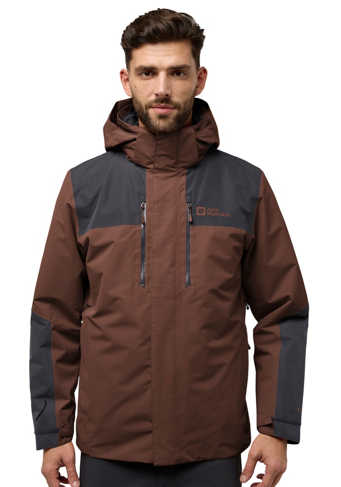 Jack Wolfskin 3-in-1-Funktionsjacke "JASPER 3IN1 JKT M" mit Kapuze mit abnehmbarer, gefütterter Kapuze, wasserdicht