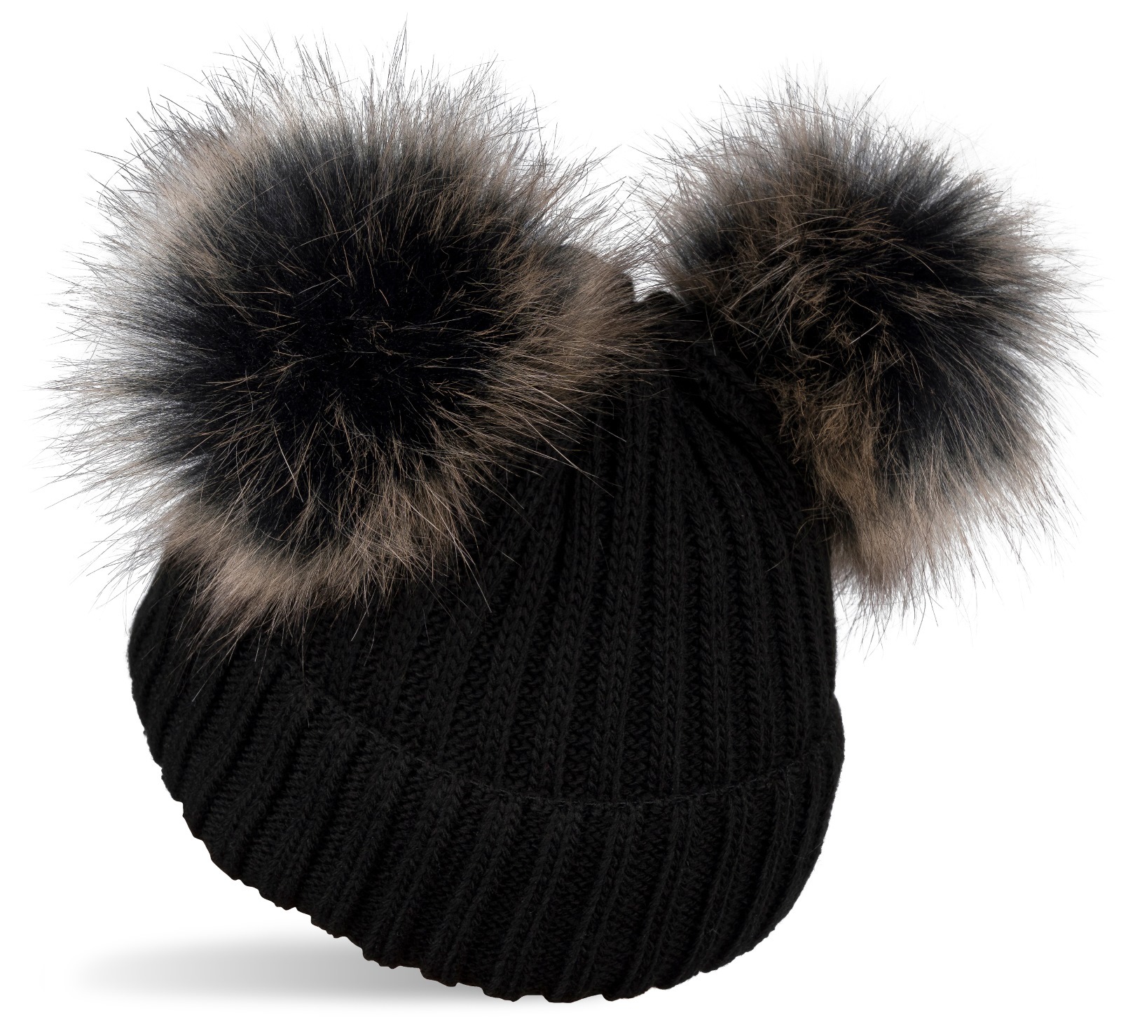 styleBREAKER Bommelmütze "Kinder Bommelmütze mit zwei Bommel" 1 Stk.