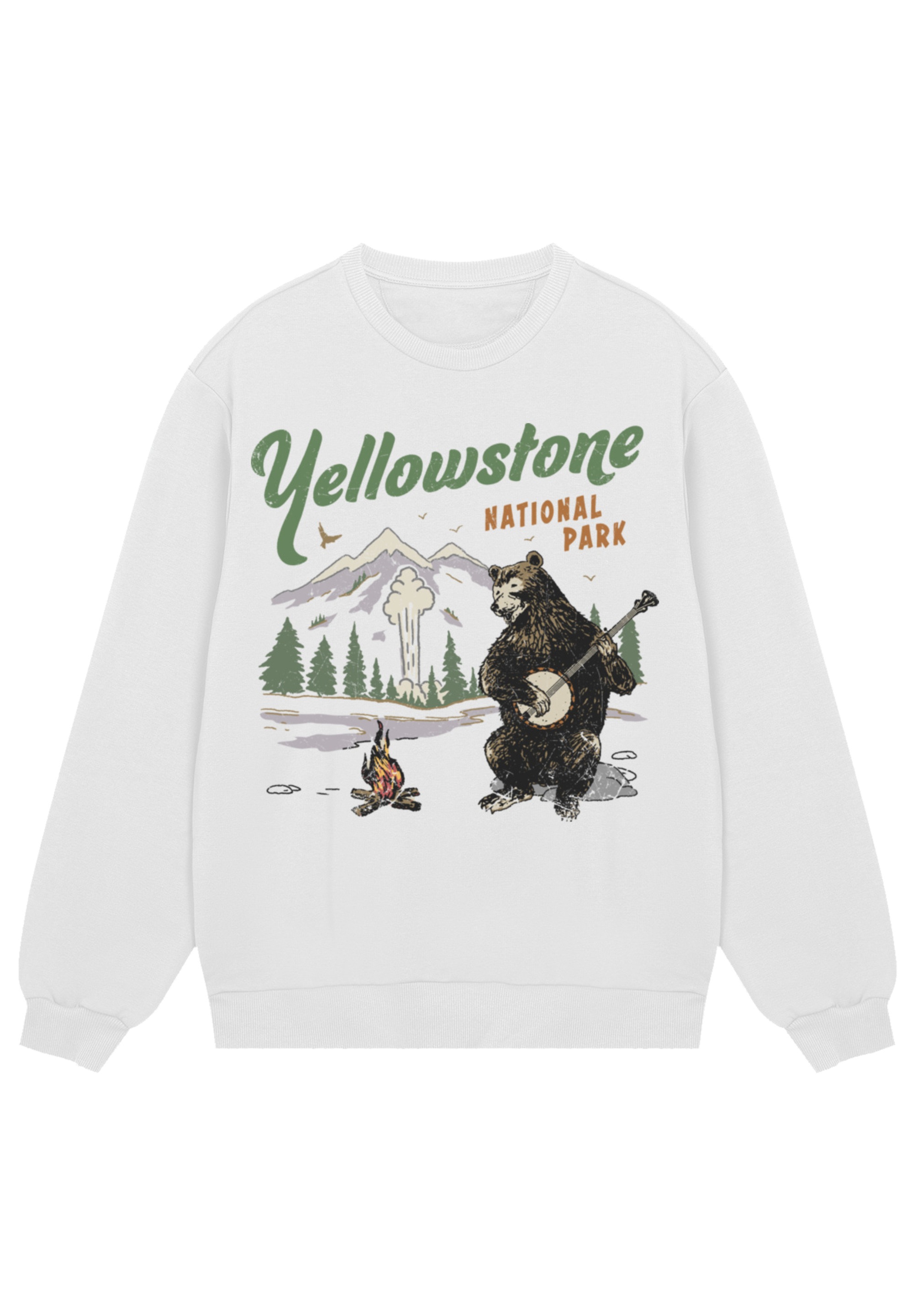 F4NT4STIC Sweatshirt »US National Parks Yellowstone Bear Playing Banjo«, Premium Qualität
