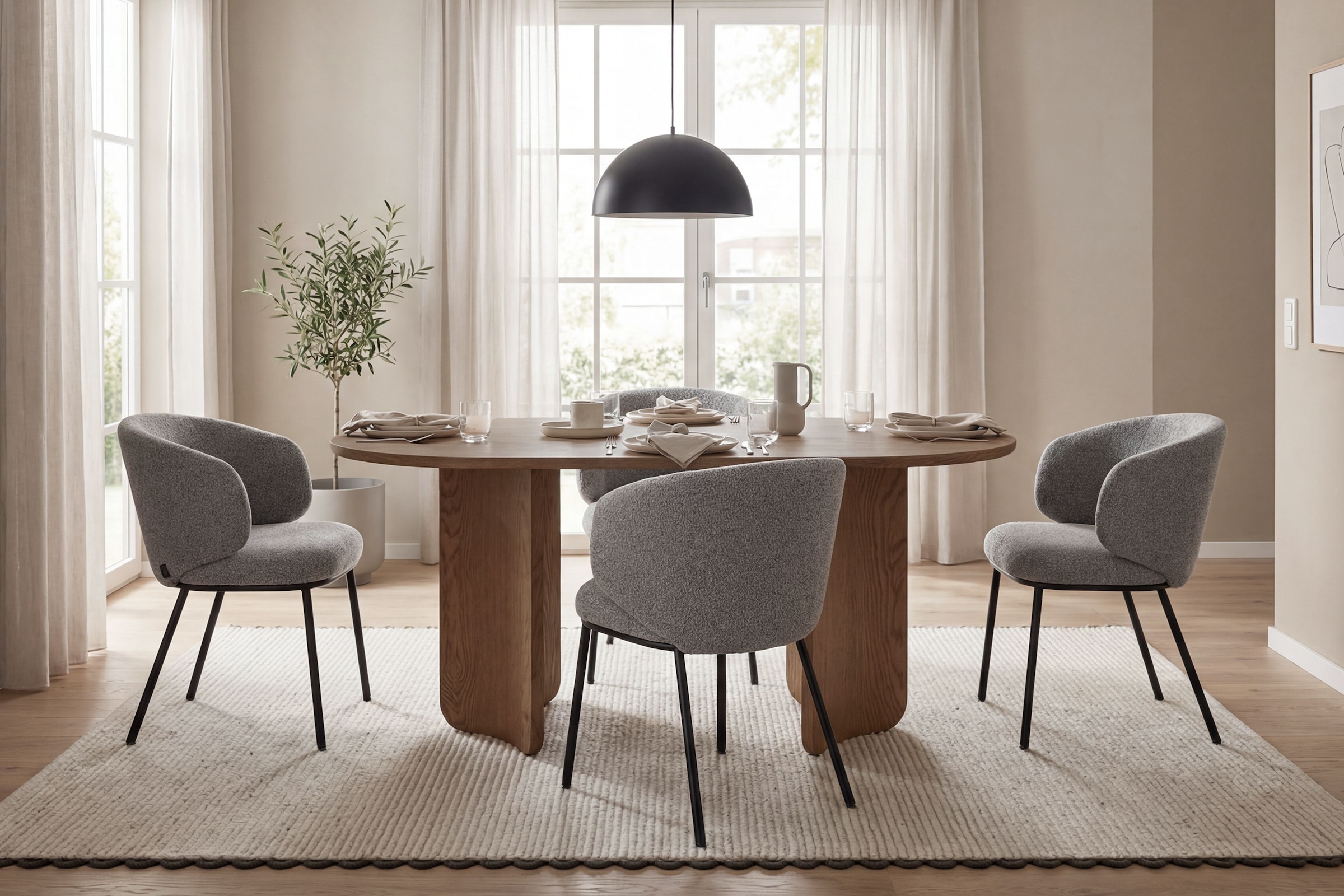 SCHÖNER WOHNEN-Kollektion Esszimmerstuhl »SUNJA« () 1 Stk.Bezug Bouclé, Untergestell Metall pulverbeschichtet