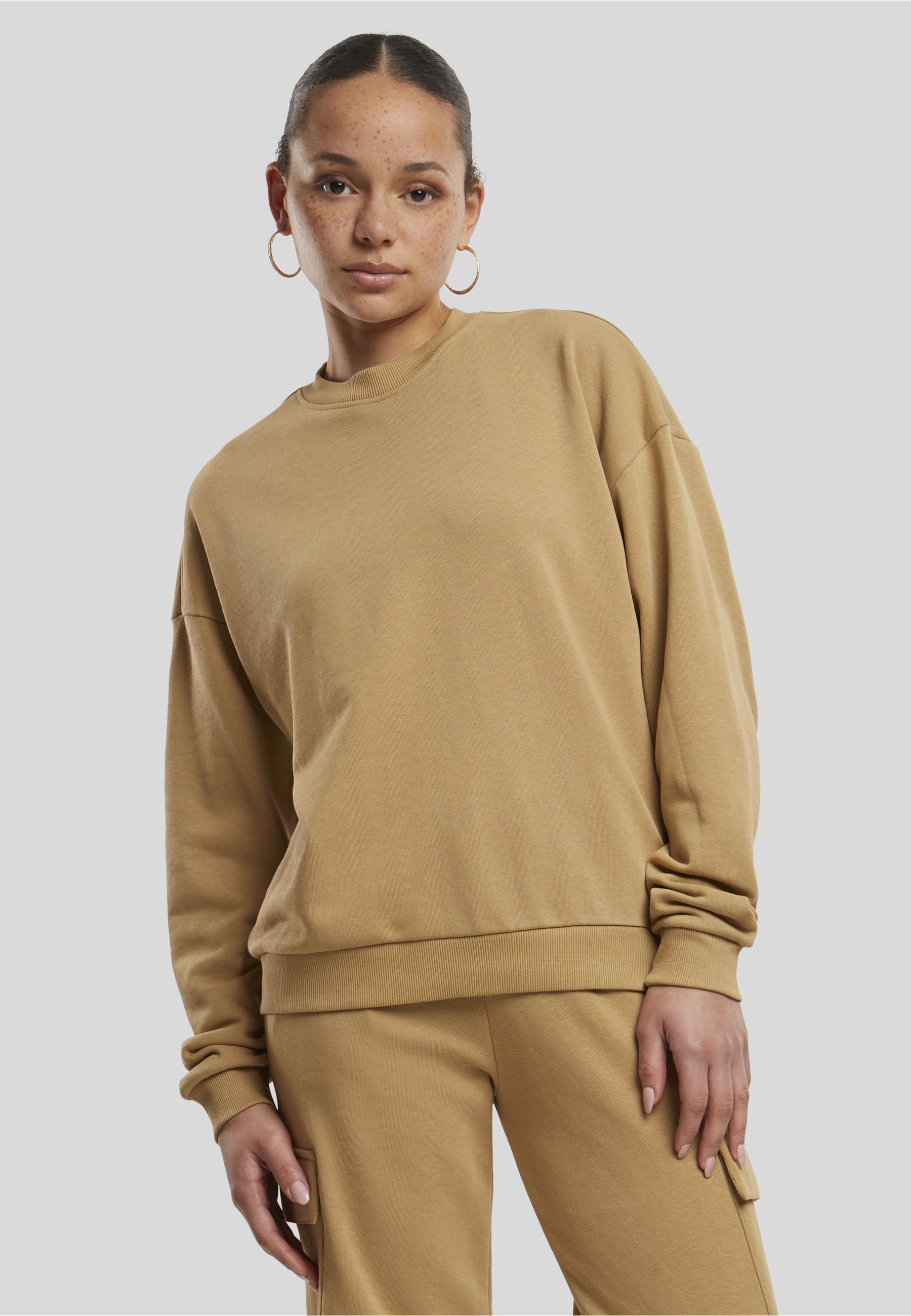 URBAN CLASSICS Sweater »Urban Classics Damen Ladies Oversized Light Terry Crewneck«
