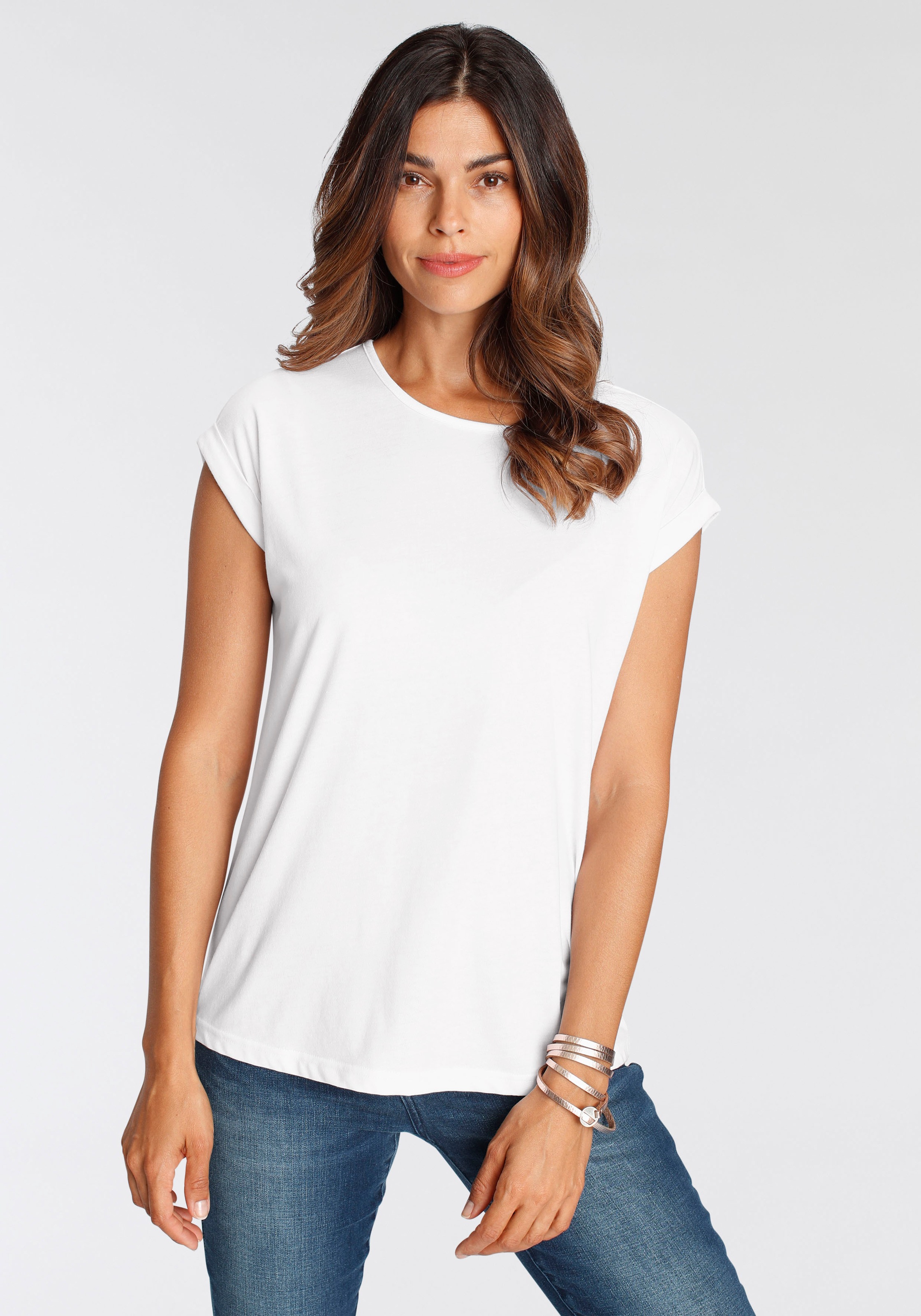 Boysens T-Shirt, (Packung), Kurzarm, basic, Rundhalsausschnitt - NEUE FARBE günstig online kaufen