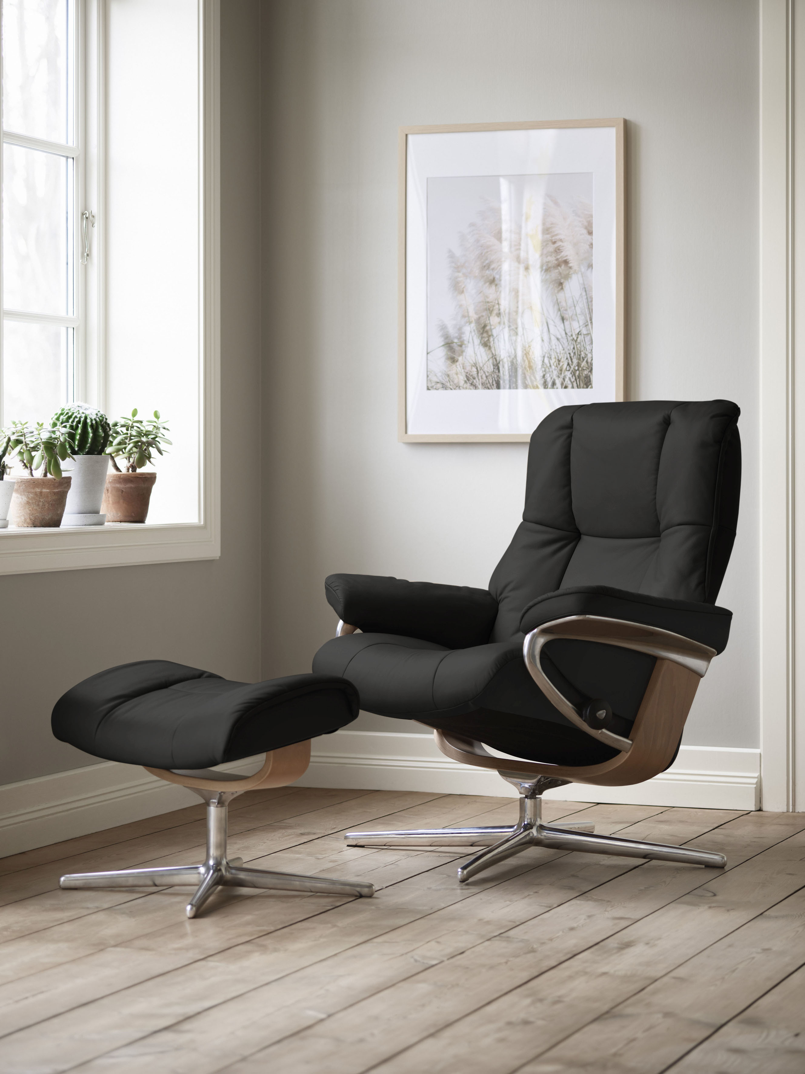 Stressless Relaxsessel "Mayfair" mit Cross Base, Größe S, M & L, Holzakzent Eiche