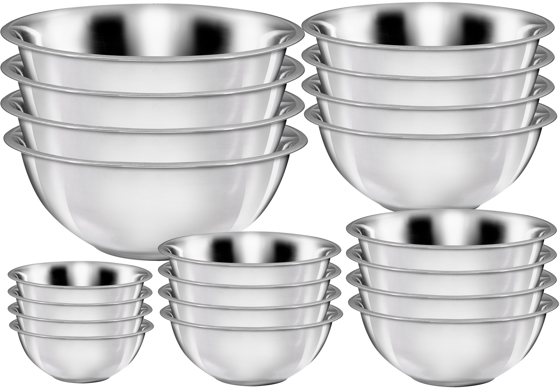 KING Schüssel, silber, Schüsseln, ineinander stapelbar, 16/20/24/28/32 cm