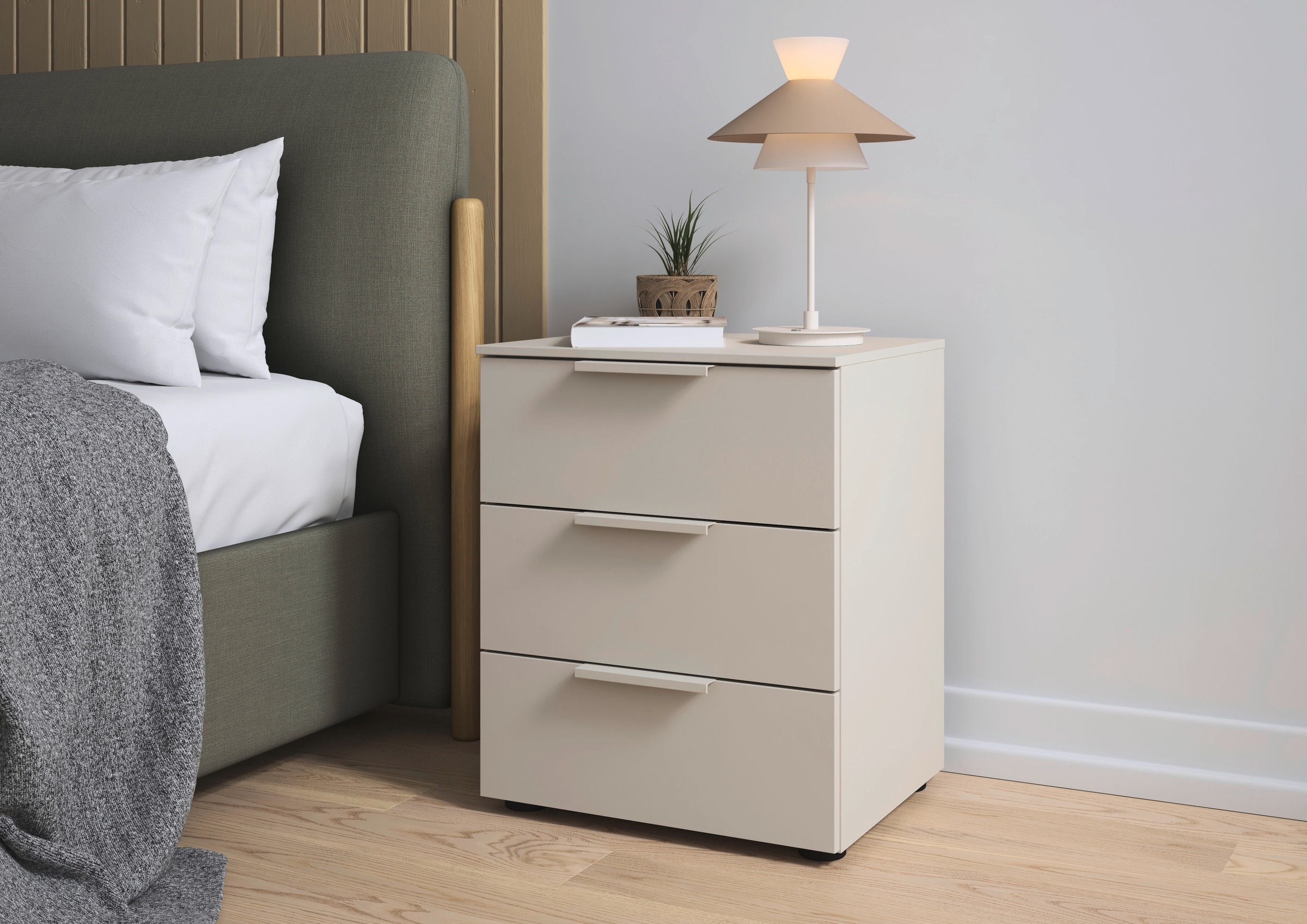 LeGer Home by Lena Gercke Nachtkommode "Nachttisch Nachtschrank Nachtkonsole SERINA eleganter Eyecatcher" inkl. SOFT-CLOSE-FUNKTION, mit 3 Schubkästen sowie hochwertigen Metallgriffen MADE IN GERMANY