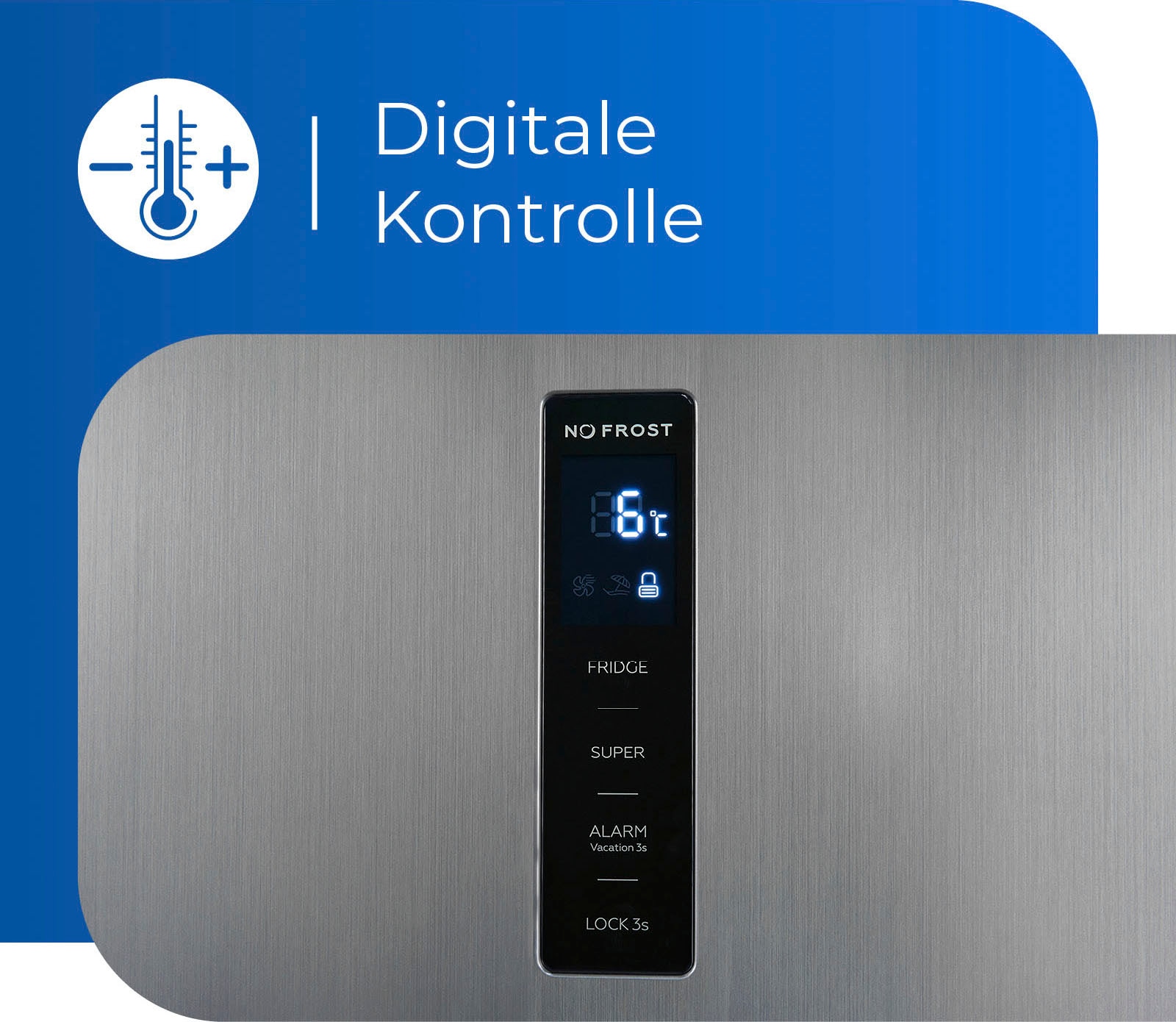 exquisit Vollraumkühlschrank »KS360-V-HE-040D«, 359 Liter Nutzinhalt, NoFrost, Display