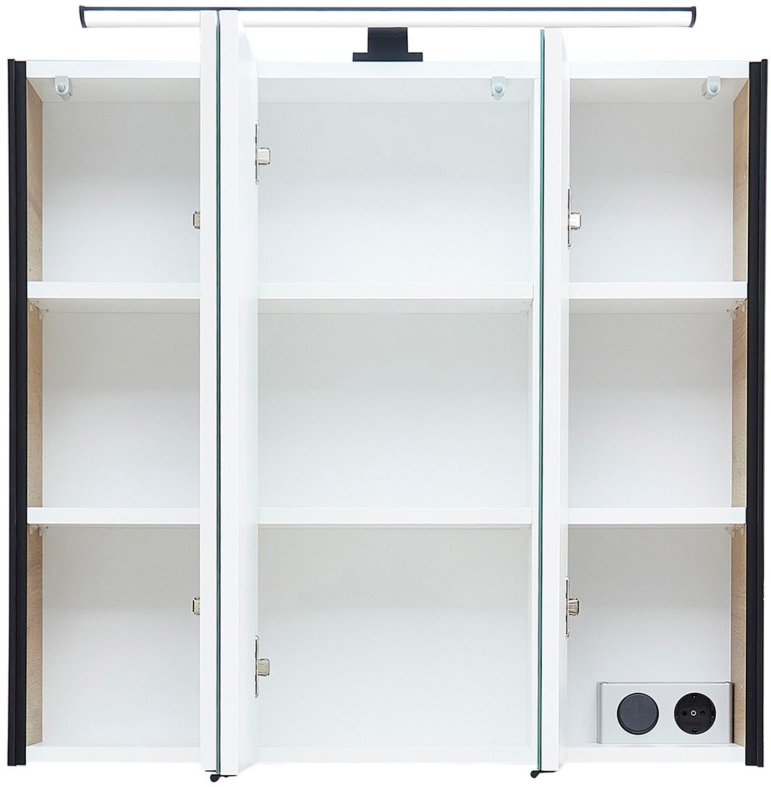 Saphir Badmöbel-Set »Quickset 395 3-teilig, Keramikwaschtisch mit LED-Spiegelschrank«, (5 St.), Midischrank, inkl. Türdämpfer, 5 Türen, 3 Schubladen, Bad-Set