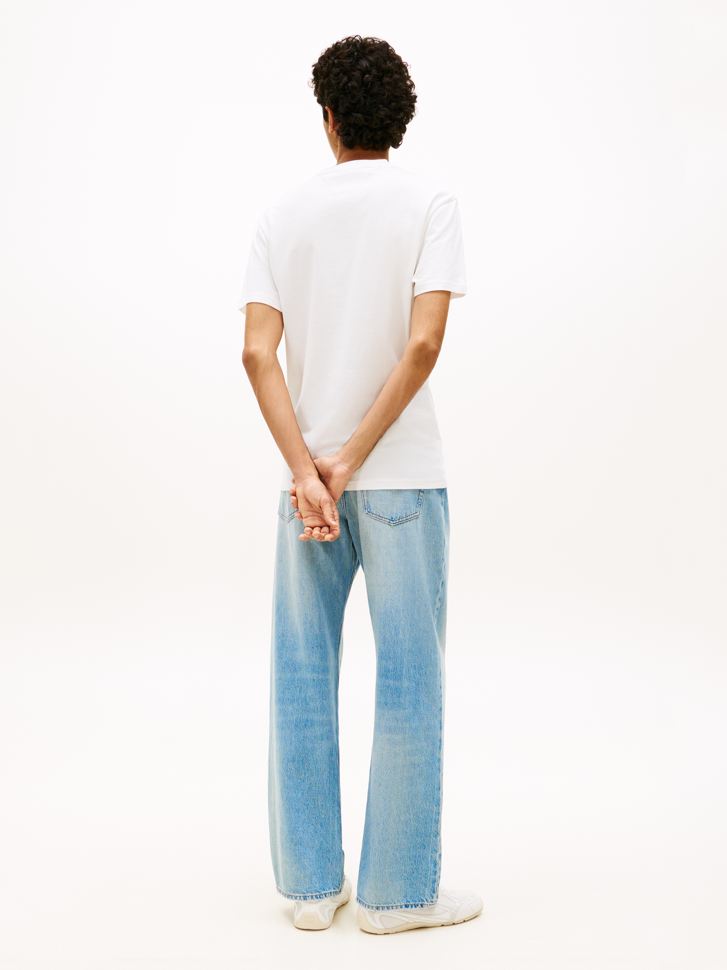 Tommy Jeans T-Shirt »TJM REGULAR LINEAR LOGO EXT« Rundhals, Regular Fit